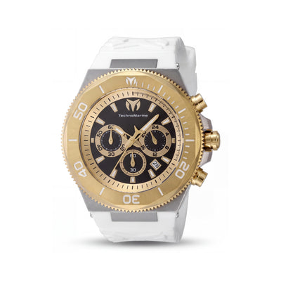 Technomarine Manta - Ocean TM-224019 Men's Chronograph Watch, Silver Stainless Steel, Black Dial, 49mm