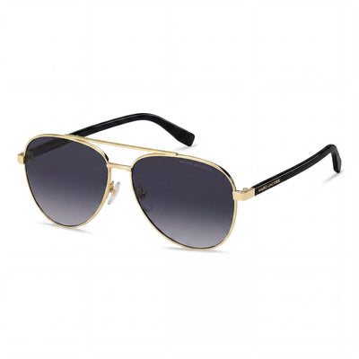 Gafas de sol unisex Marc Jacobs Marc 760/S de metal dorado y negro con lentes en gris oscuro 60-14-140