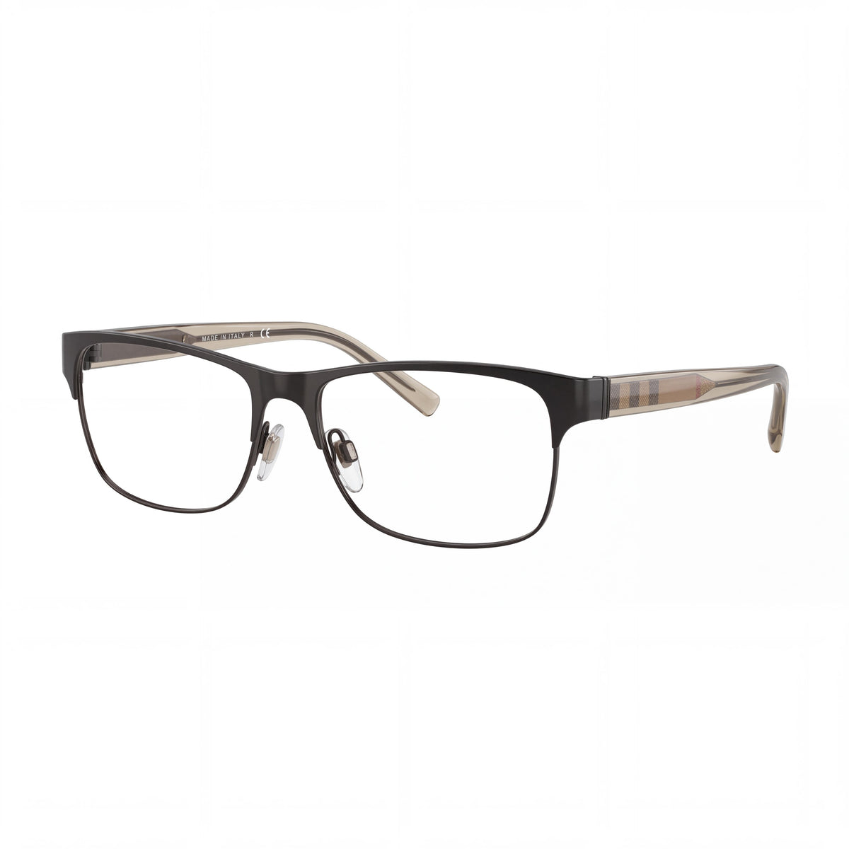 BURBERRY Men's Be 1289 Matte Black Plastic Optical Eyeglass Frame with Demo Lenses, Size 55-16-140, Photo 1