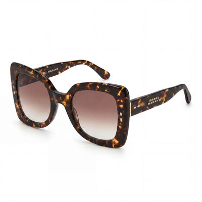 Isabel Marant Trendy Acetate Women's Oversized Square Sunglasses, Havana Brown Frame, Havana Lens, UV Protection 52mm