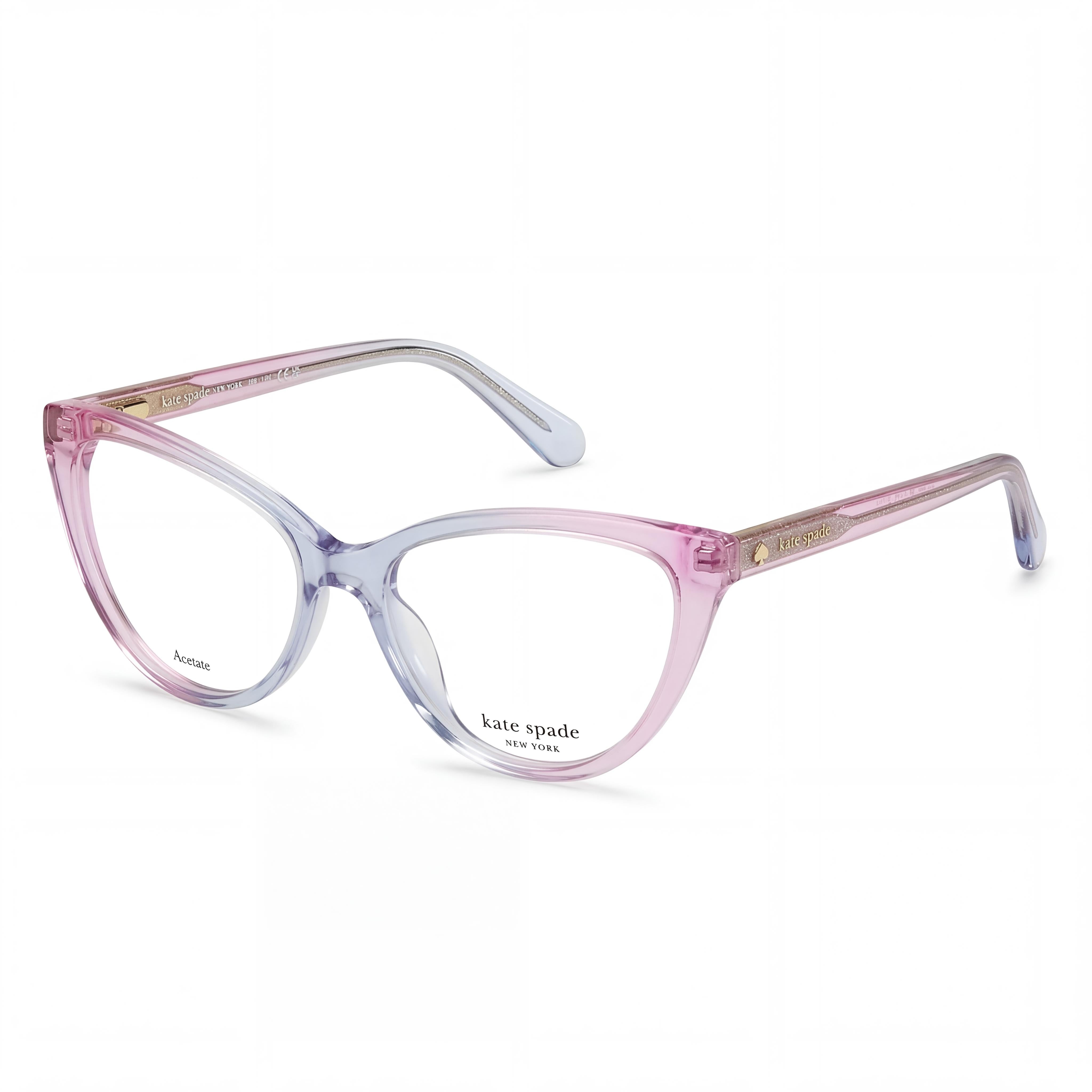kate spade new york Modern Unisex Eyeglasses with Green Acetate Frame and Polycarbonate Lenses, 48mm, Photo 1