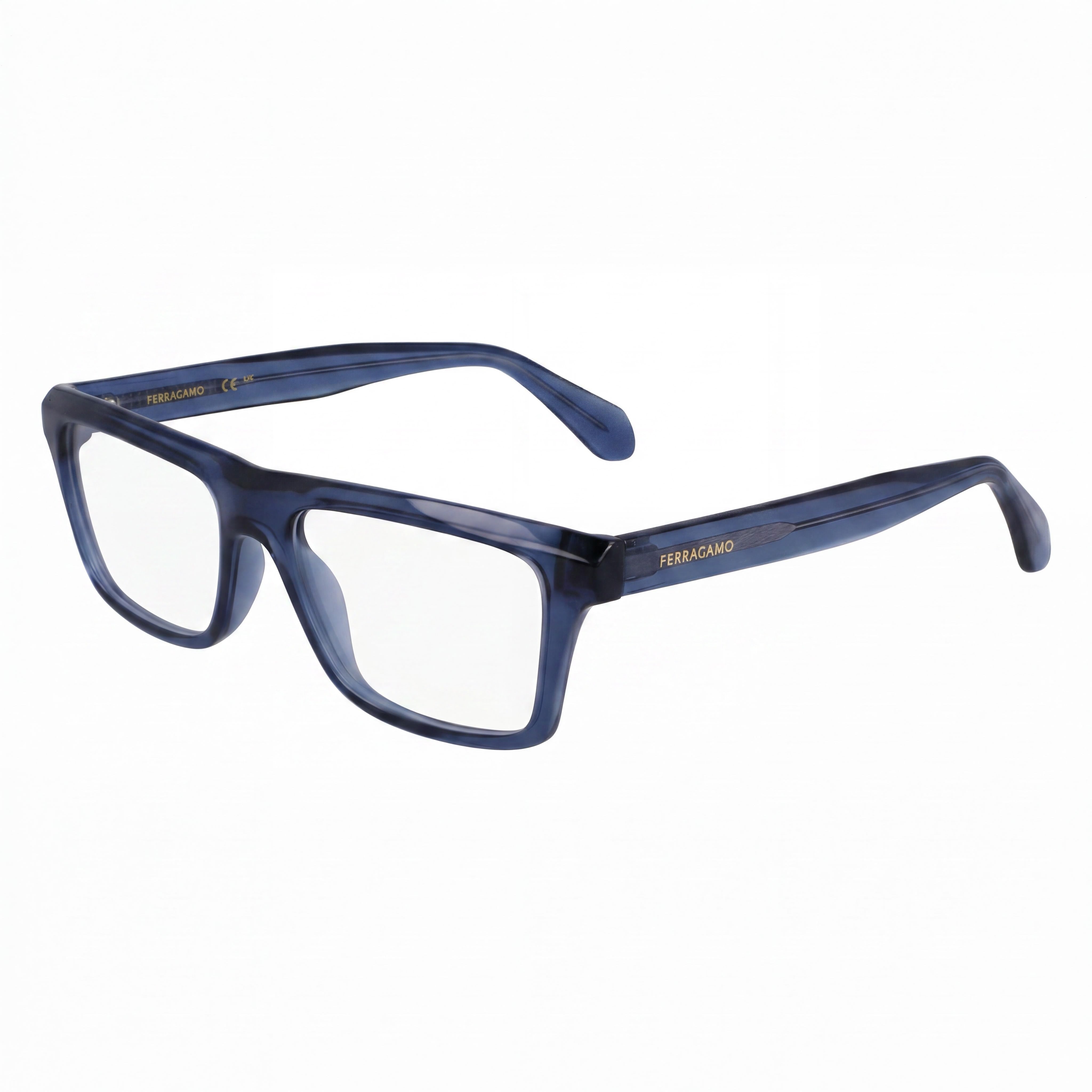 Gafas de sol polarizadas transparentes color azul celeste de metal para hombre Ferragamo SF2988 con lentes de policarbonato de 54 mm, Photo 1