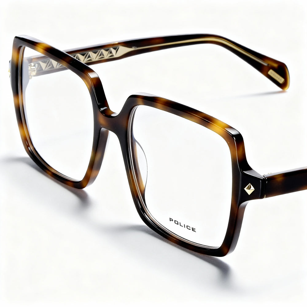 Police Modern VPLG30 Women’s 09AJ Acetate Frame Non-Polarized Polycarbonate Lens Eyeglasses 54mm