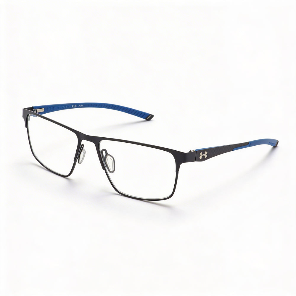 Under Armour Casual Men's Matte Black Blue Alloy Steel Non-Polarised Sunglasses 56mm