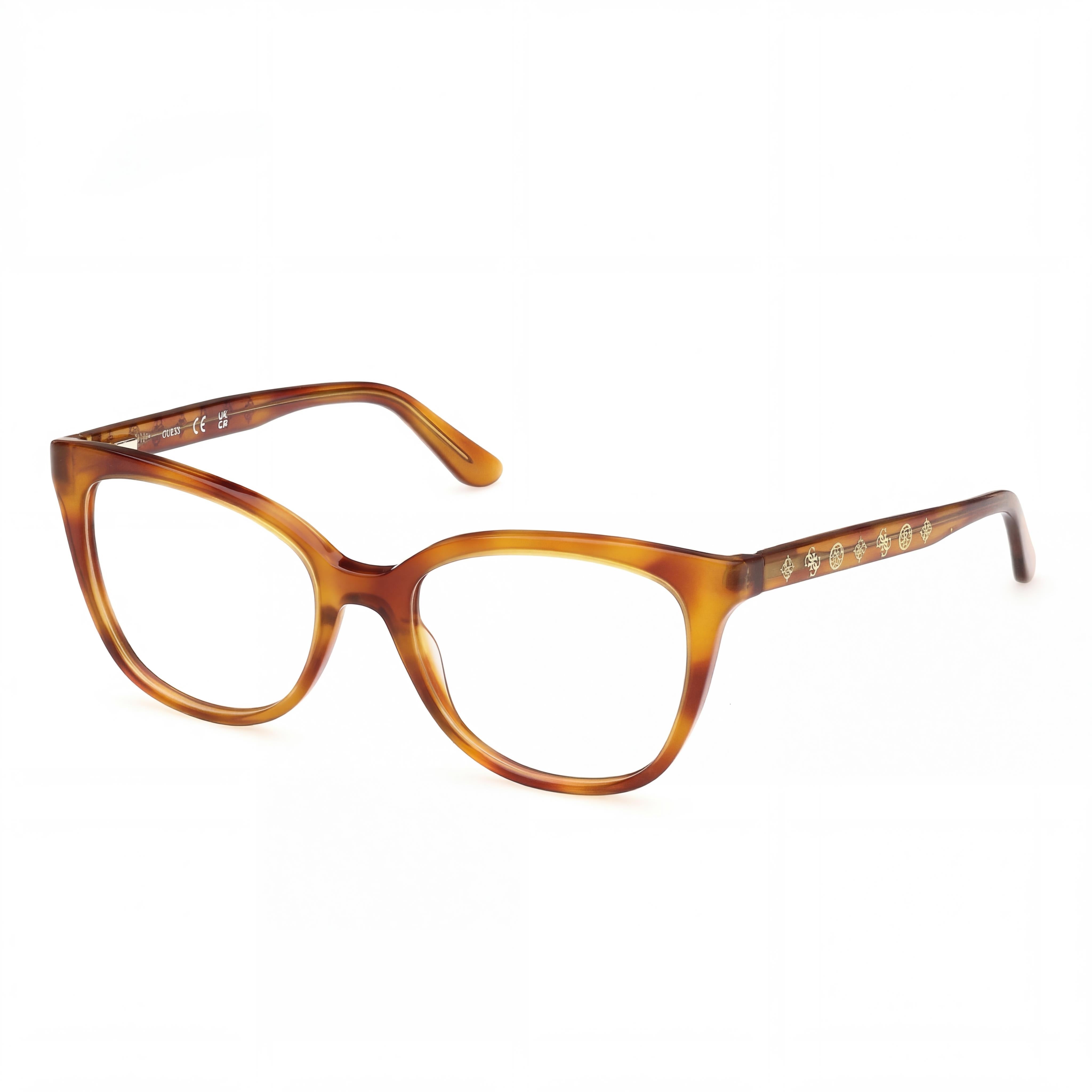 Guess Gu50114 Women's Blonde Havana Frame Plastic Optical Eyeglasses 51mm Lens 17mm Bridge 140mm Temple, Photo 1