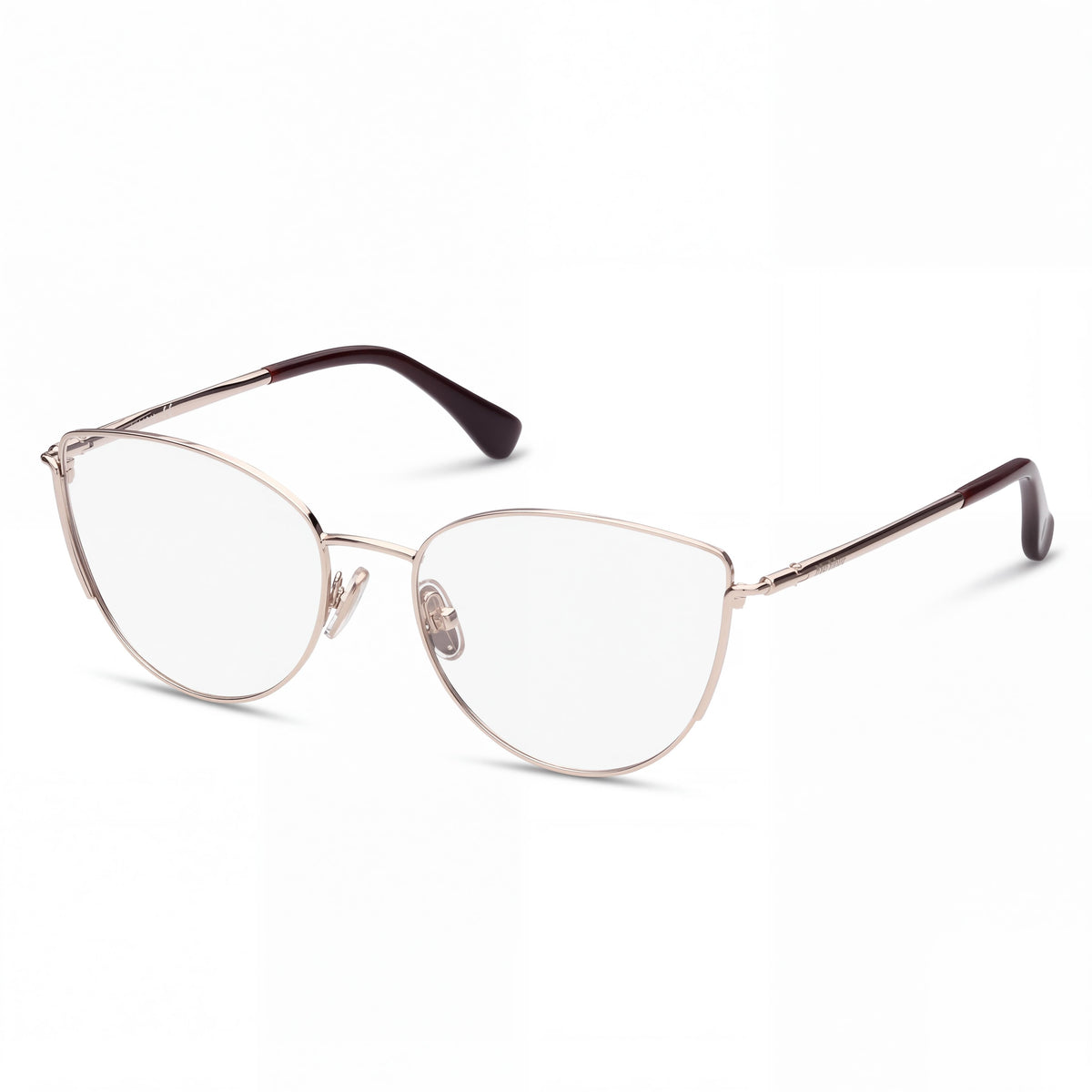 MaxMara MM5002 Women's Light Gold Metal Full Rim Cat Eye Non- Eyeglasses 54-17-135, Photo 1