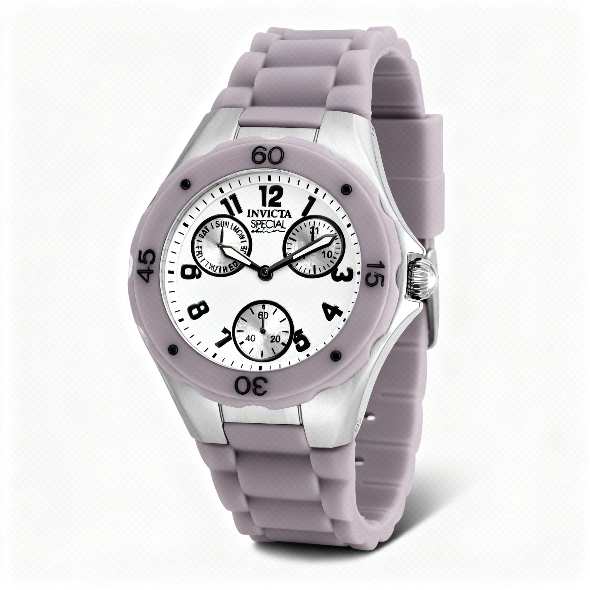 Invicta Angel Bracelet Women's Beige Silicone Stainless Steel Glow In The Dark Watch, 38mm