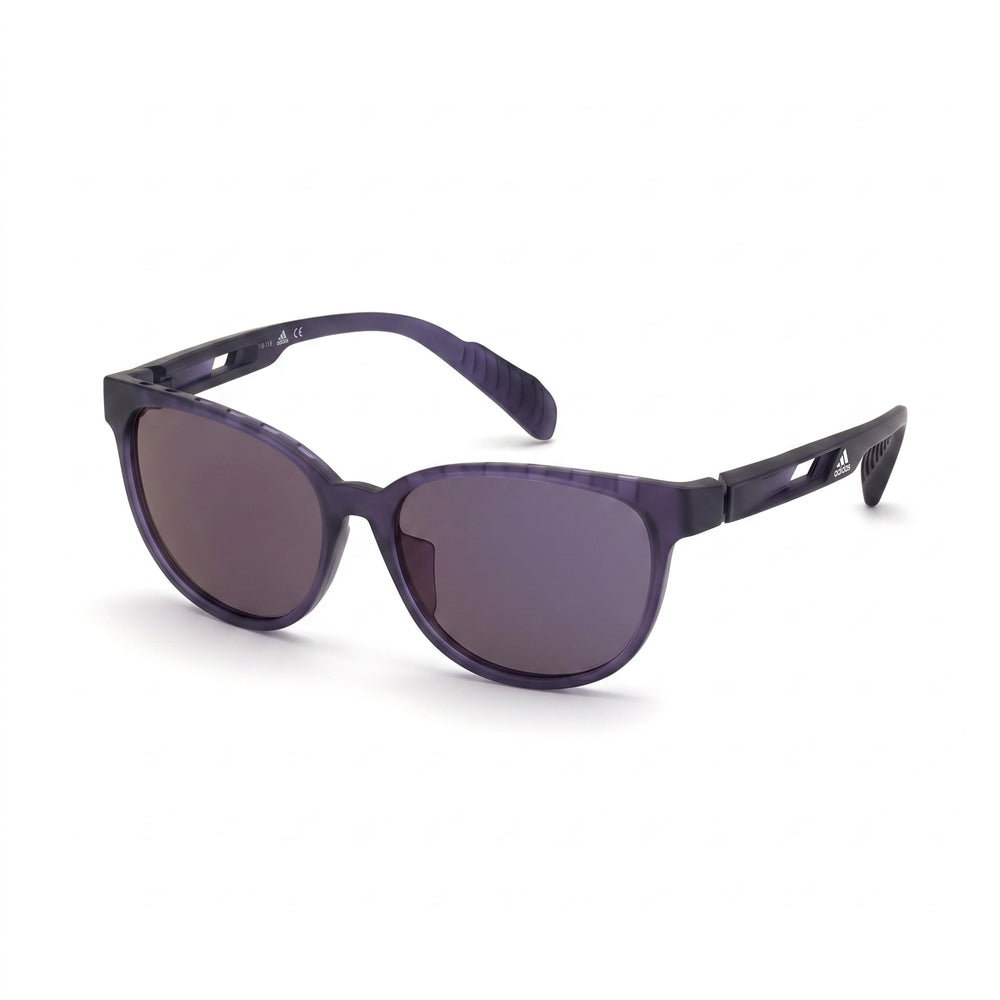 Adidas Sp0021 Women's Sunglasses with Matte Violet Plastic Frame and Violet Plastic Lenses 55mm