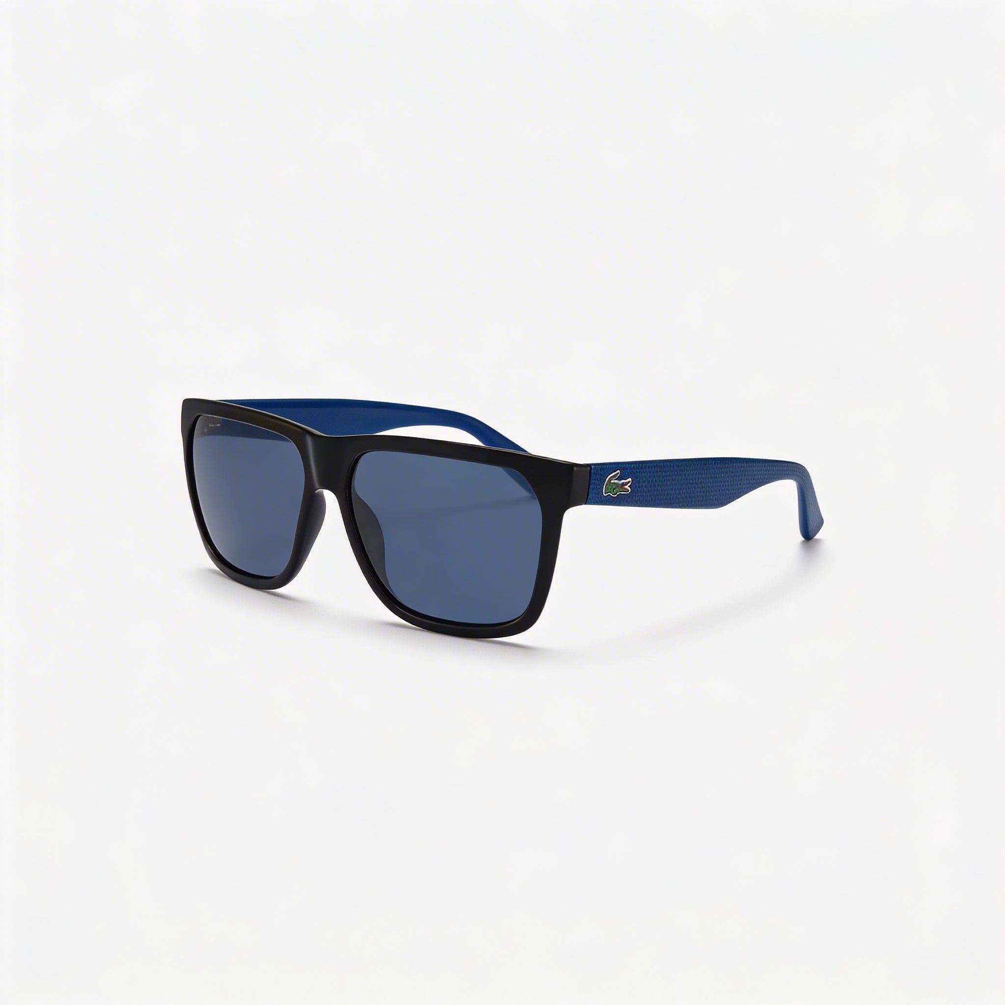 Lacoste L732S N Unisex Casual Square Black Plastic UV 400 Blue Lens Sunglasses 56mm, Photo 1