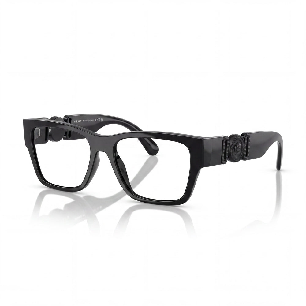 Gafas Versace Ve 3368u para mujer con montura inyectada en color negro y lentes transparentes de policarbonato de 53 mm