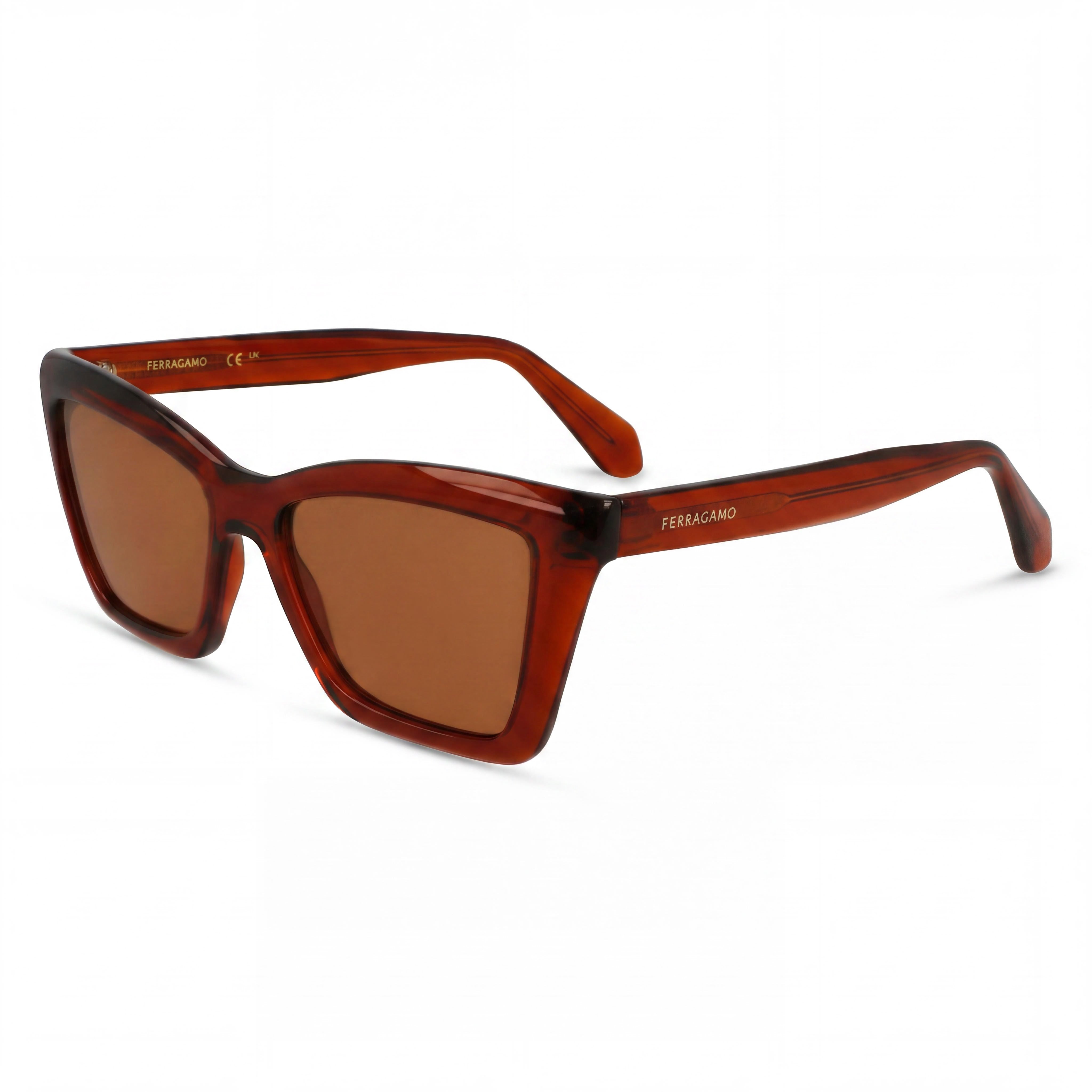 Gafas Ferragamo de acetato transparente color óxido, no polarizadas, protección UV 400, modelo Sf2039se para mujer, 53-17-145, Photo 1