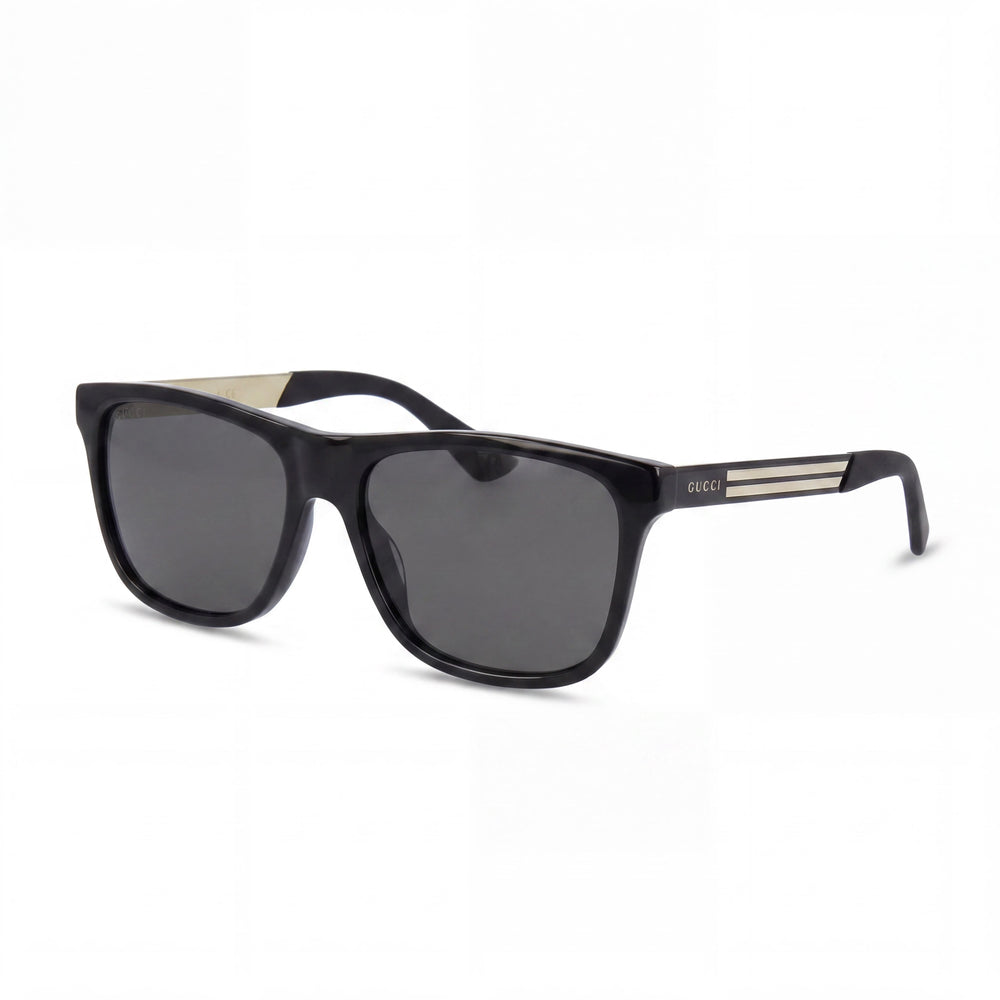 Gucci GG0687S Gucci Logo Black Frame Dark Grey Polarized UV Sunglasses 57mm