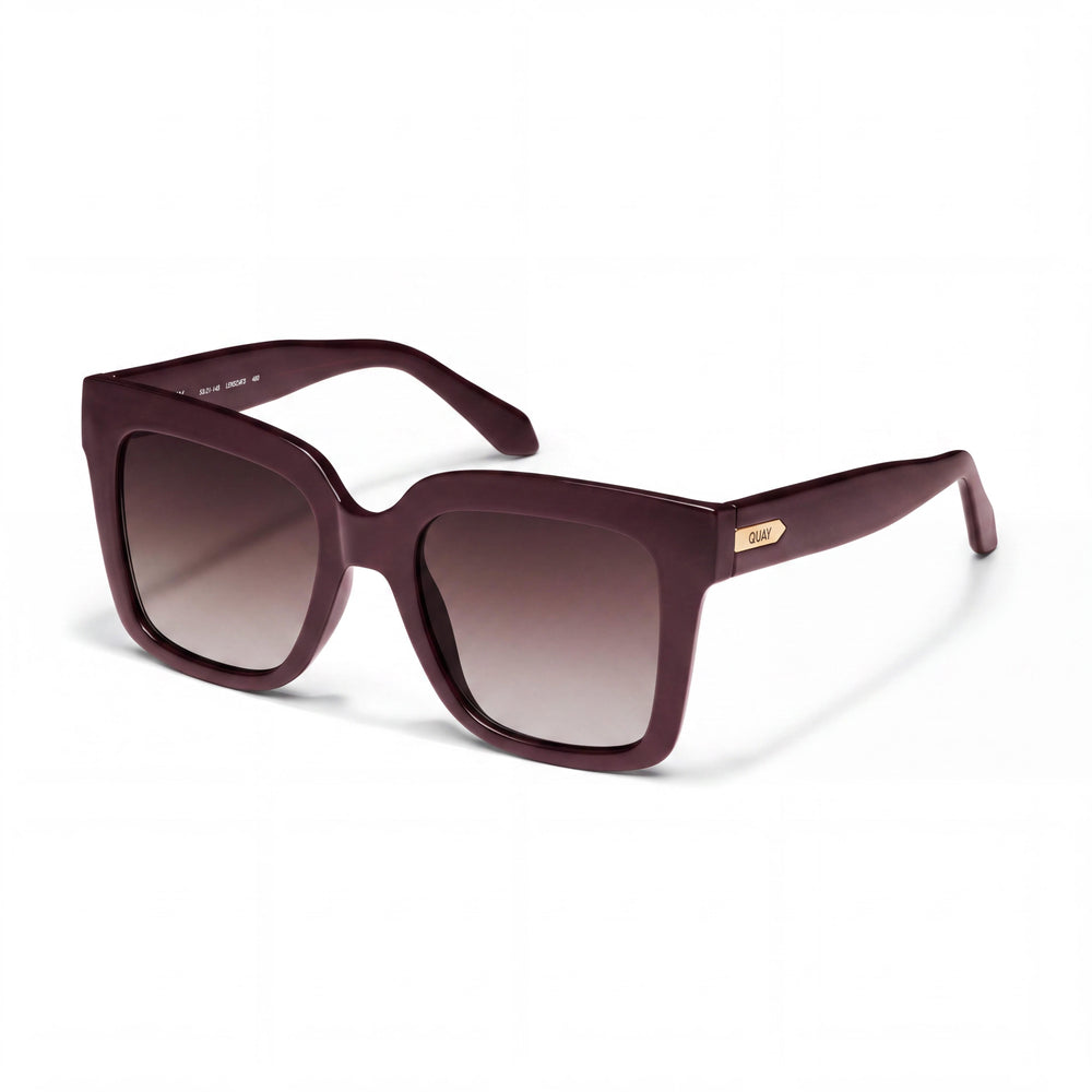QUAY AUSTRALIA ICY Square Women's Espresso Brown Plastic UV Protected Sunglasses 52mm