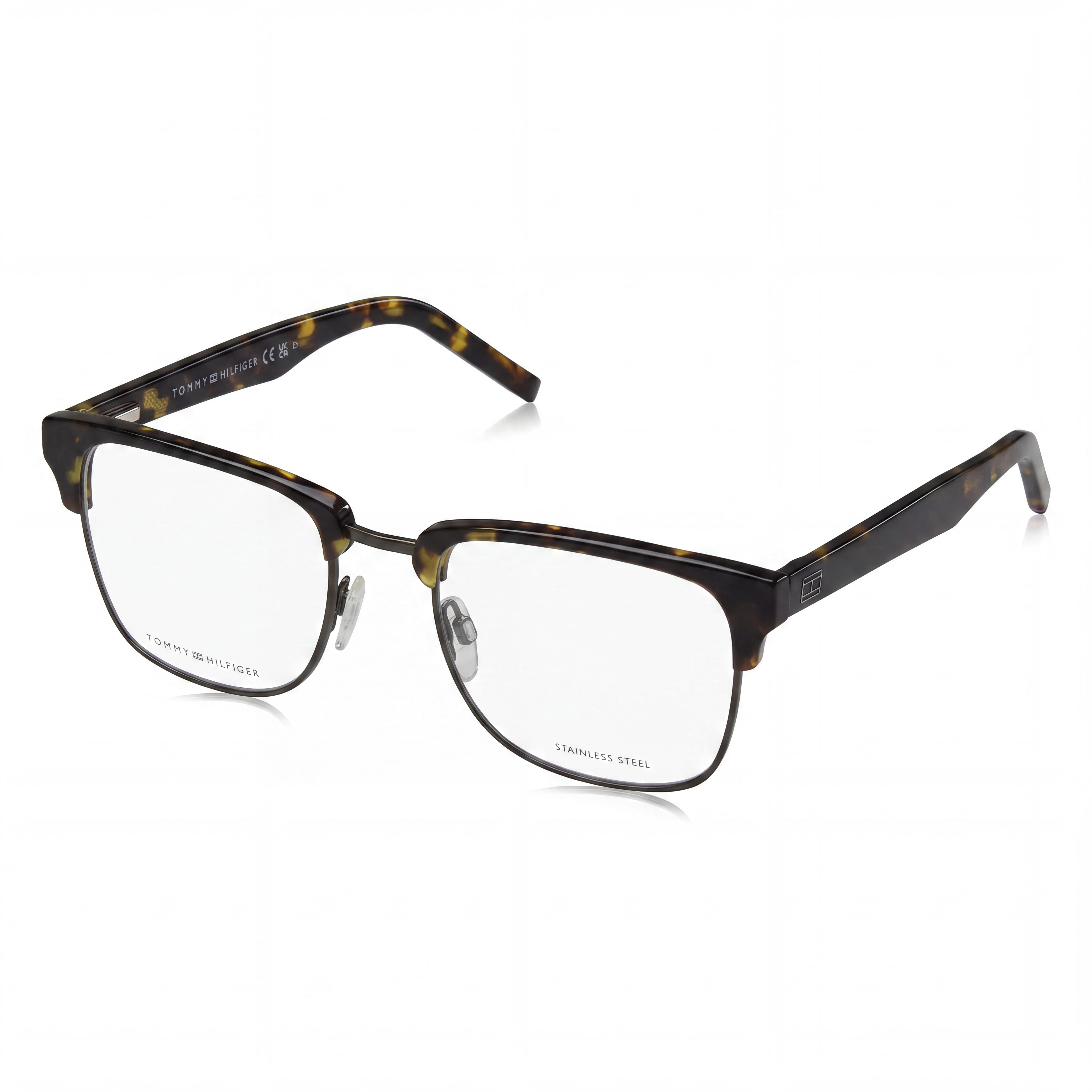 Tommy Hilfiger Men's Casual Eyeglasses, Havana Alloy Steel Frame, Non-polarised Lenses, Size 54-20-145, Photo 1