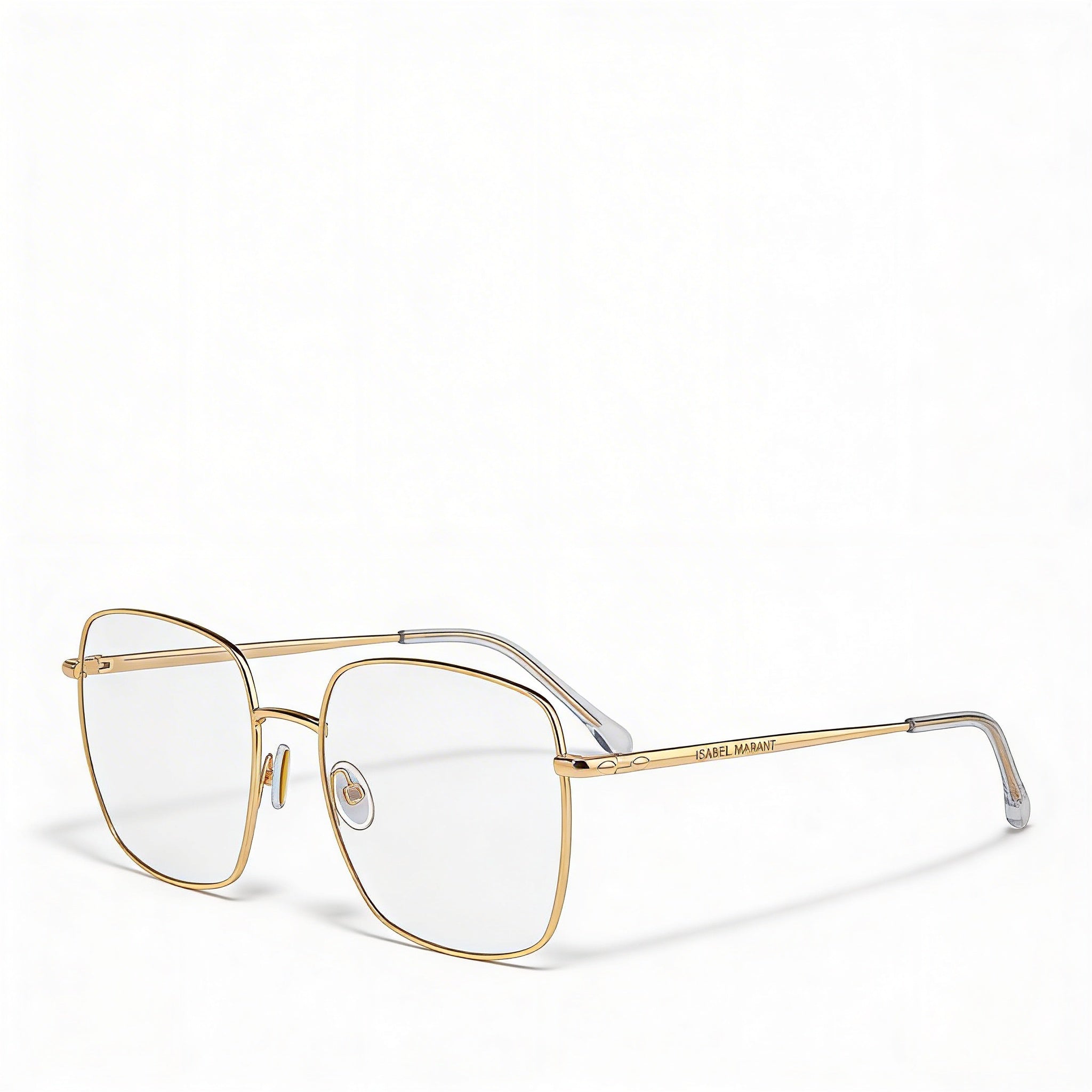 Gafas Cuadradas Unisex Isabel Marant Im0029 de Metal Oro Rosa con Puntas de Varilla de Acetato, Ancho de Lente 55mm, Photo 1