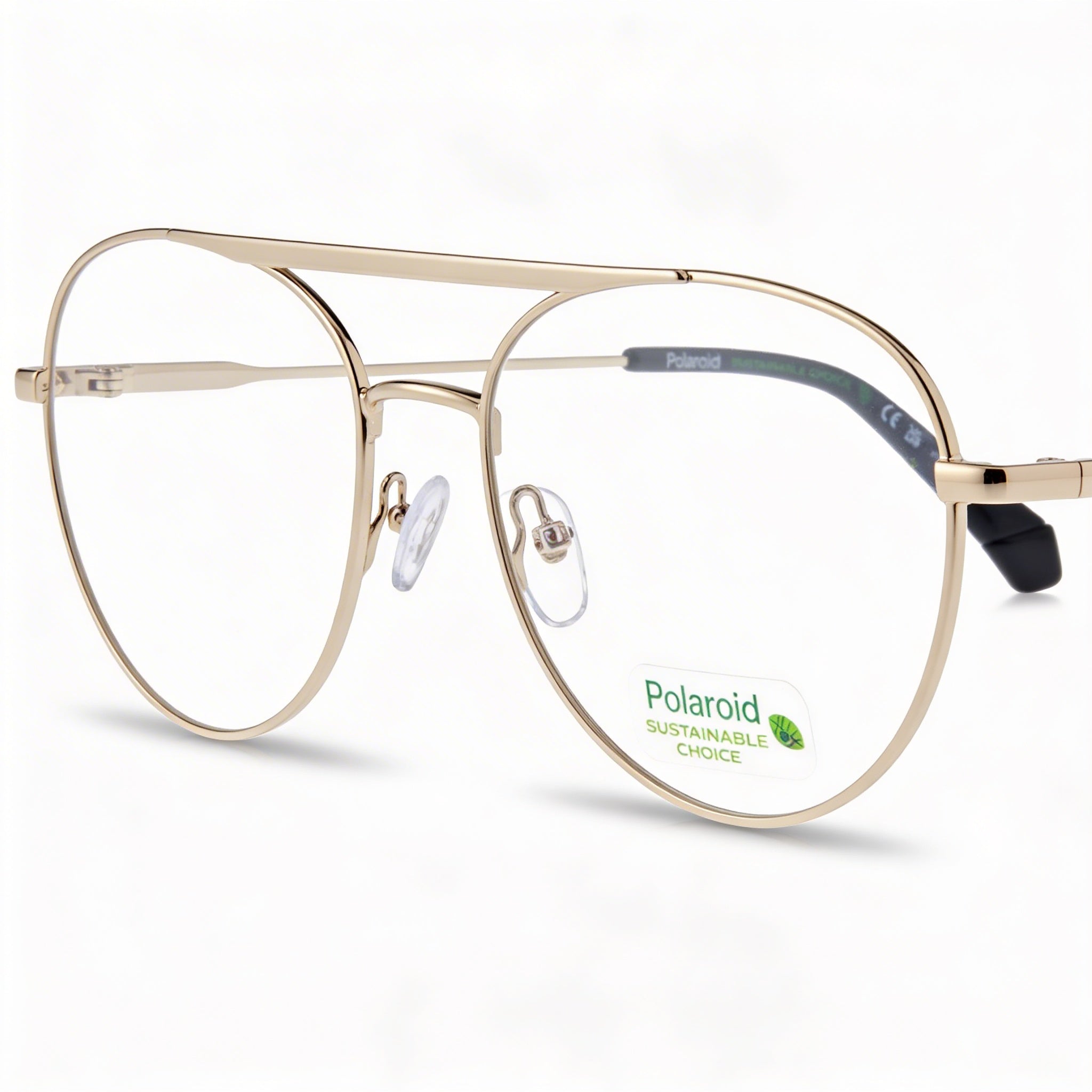 Polaroid Eyewear Modern Women's Gold Acetate Frame Gold Lens Non-Polarized Sunglasses 55mm Lens Width, Photo 1