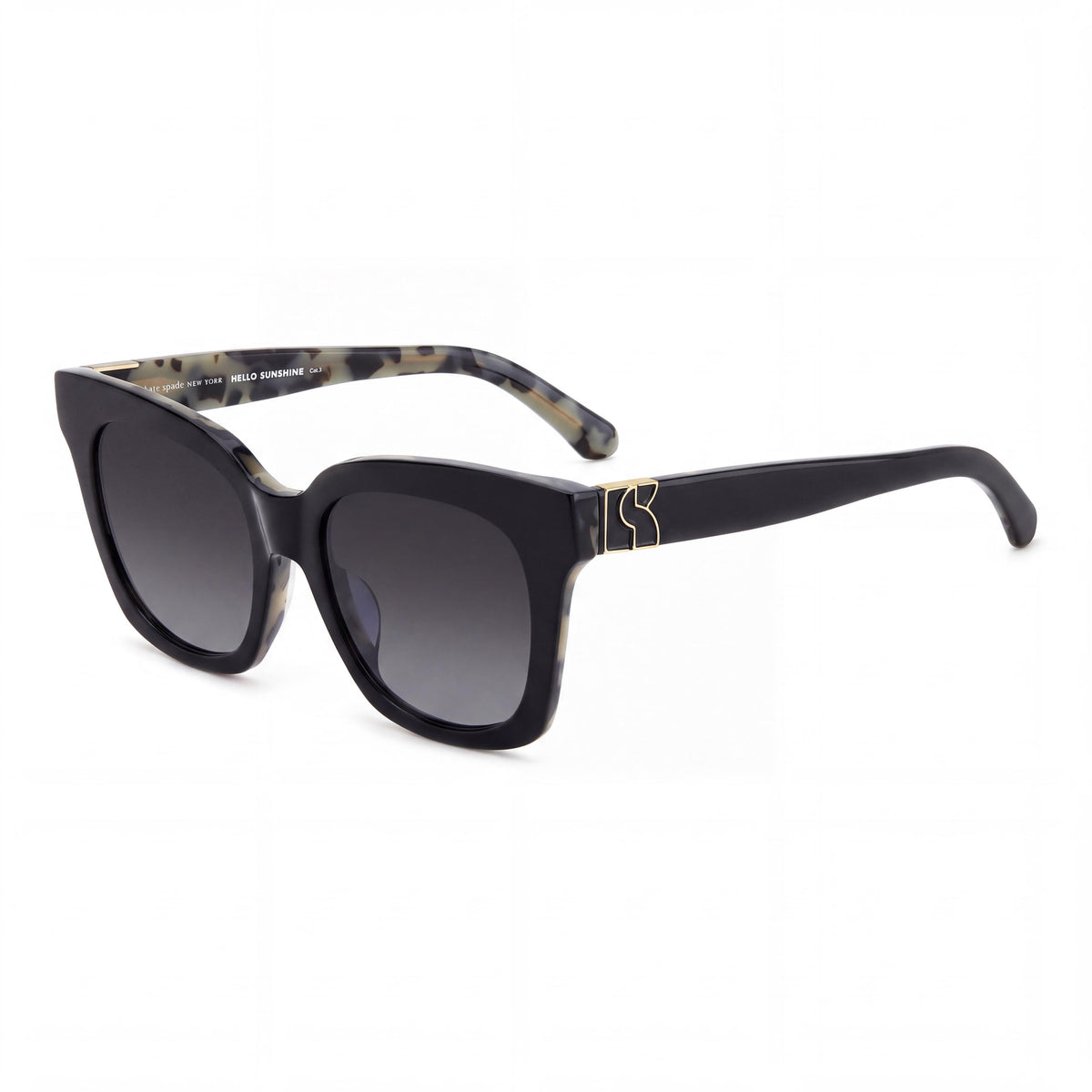 kate spade new york Constance/G/S Square Women's Acetate Non-Polarized Gradient Sunglasses Black Dark Grey Shaded 53mm, Photo 1