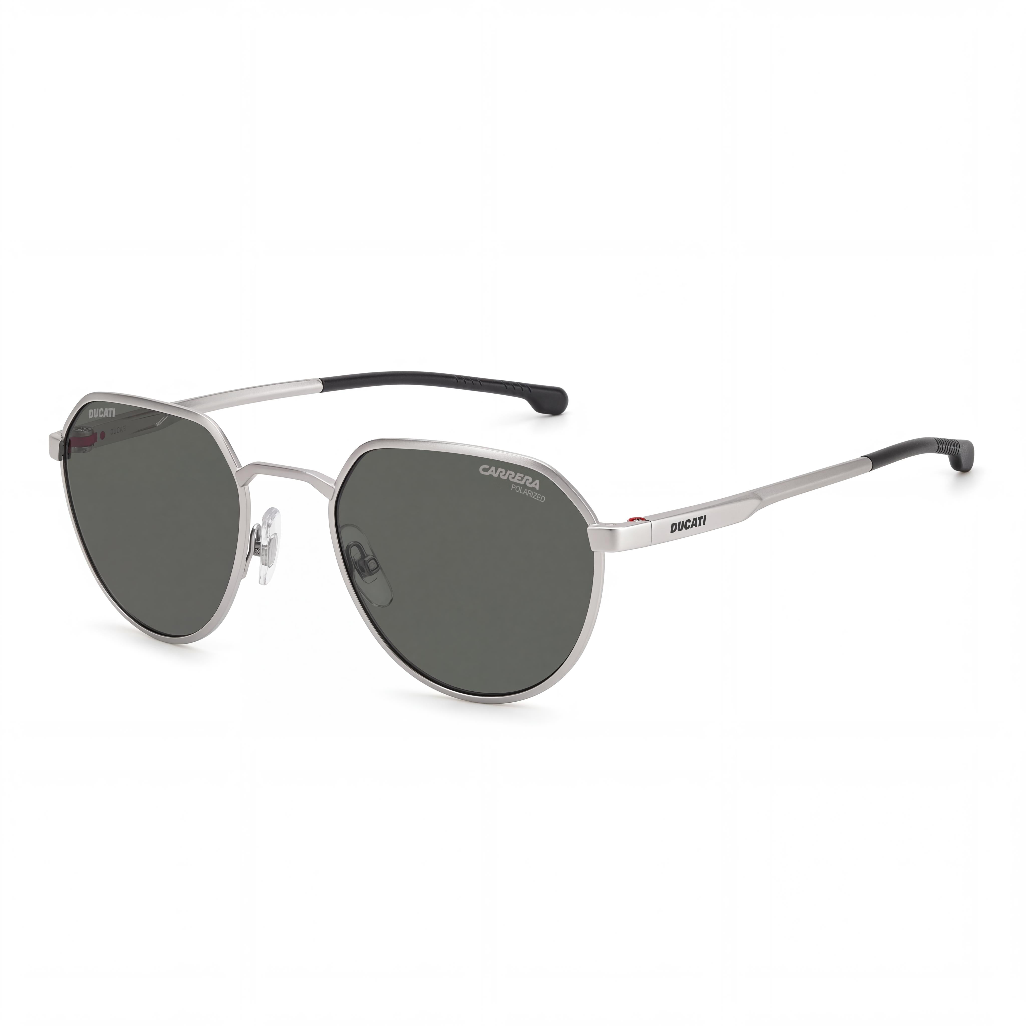 CARRERA DUCATI Gafas de sol casual para hombre, montura de metal paladio mate, lentes polarizadas verdes, 52 mm de lente, 21 mm de puente, 140 mm de patilla, Photo 1