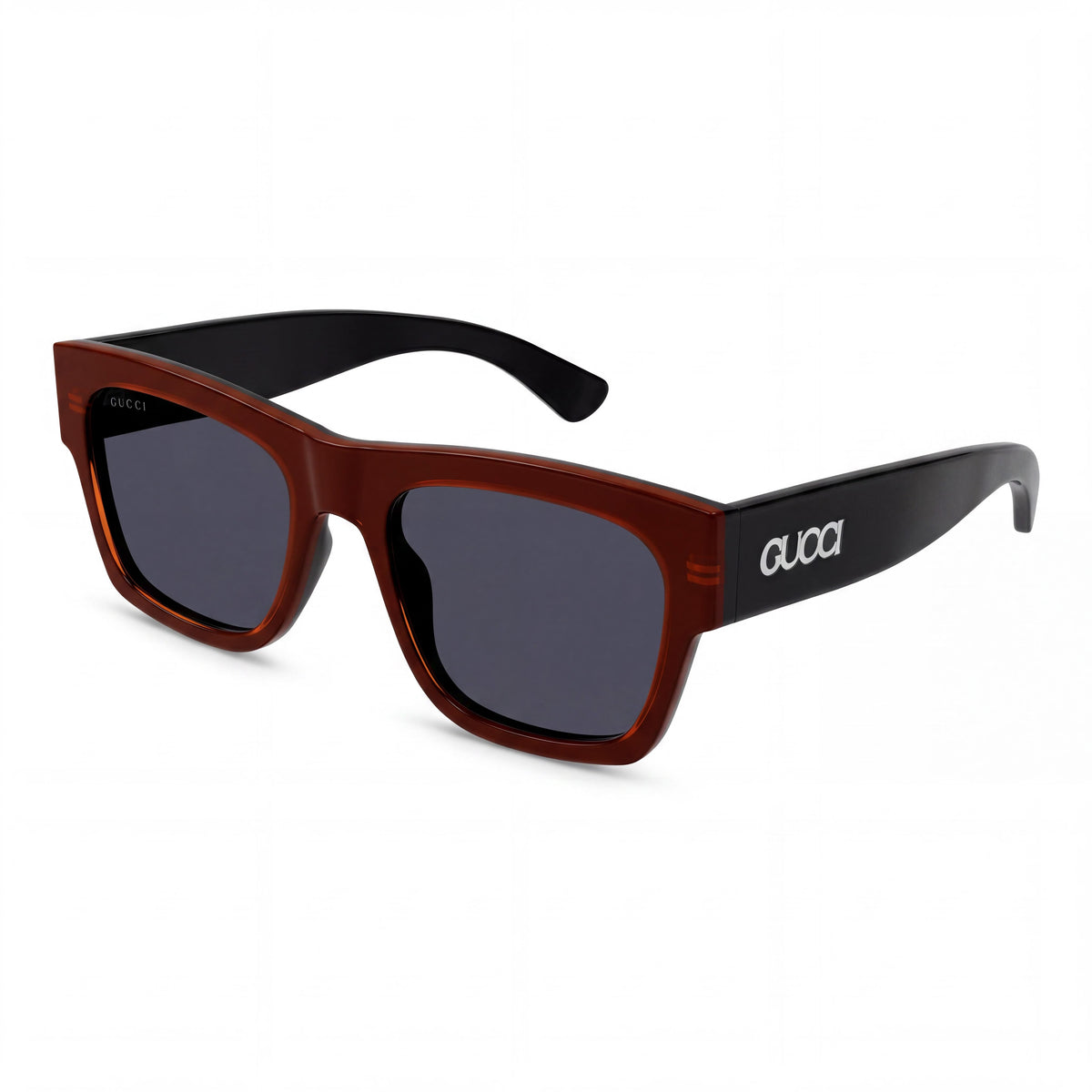 Gafas de sol unisex modernas Gucci, montura negra con lentes negras, con puente de 18 mm y varillas de 145 mm, Photo 1