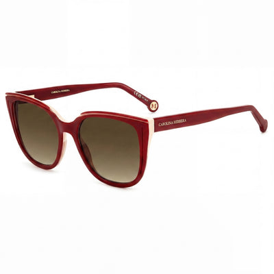 Carolina Herrera Contemporary HER 0144/S Women's Acetate Burgundy Beige Brown Shaded Polycarbonate Lens 53mm Sunglasses