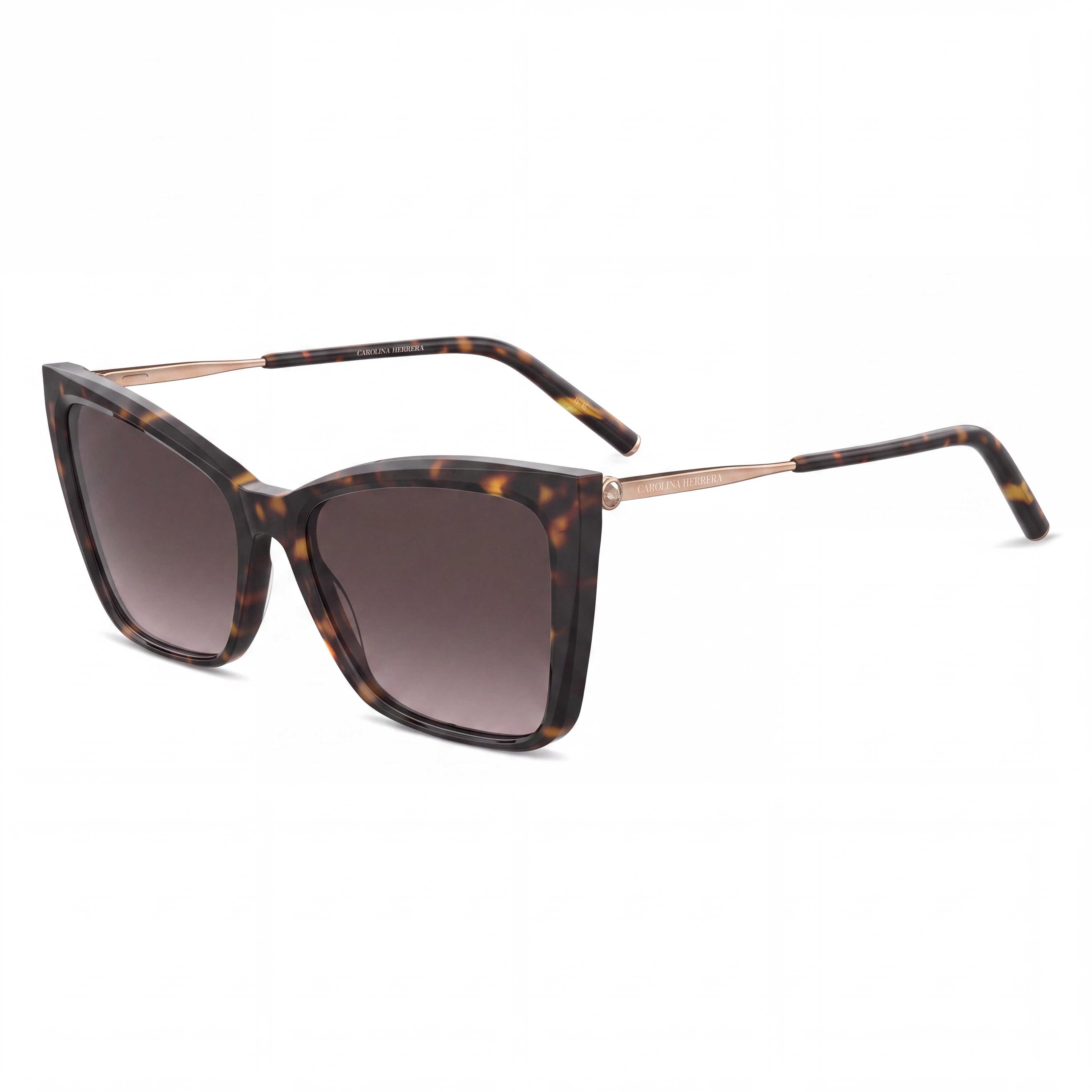 Carolina Herrera HER 0180/S Gafas de sol rectangulares unisex de acetato marrón habana dorado Protección UV Sin polarizar 57-17-145, Photo 1
