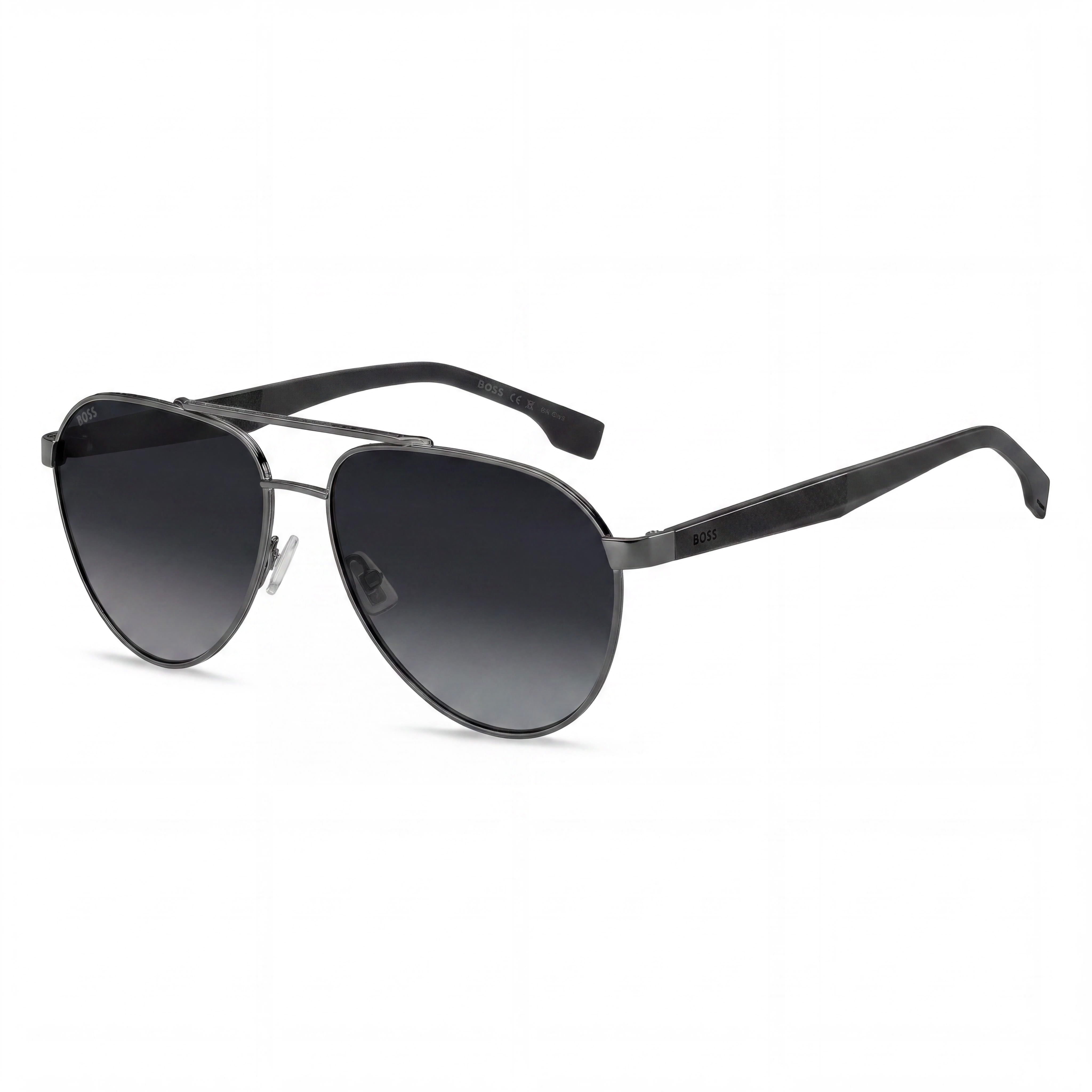 Hugo Boss Contemporary Unisex Brown Dark Ruthenium Grey Alloy Steel UV Protection Sunglasses 60mm, Photo 1