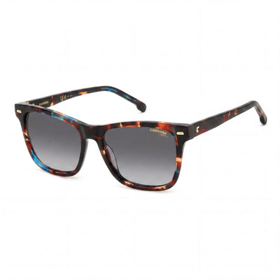 Gafas de sol Carrera 3001/S para mujer, montura rectangular de policarbonato azul Habana, lentes ahumadas gris oscuro con protección UV de 54 mm