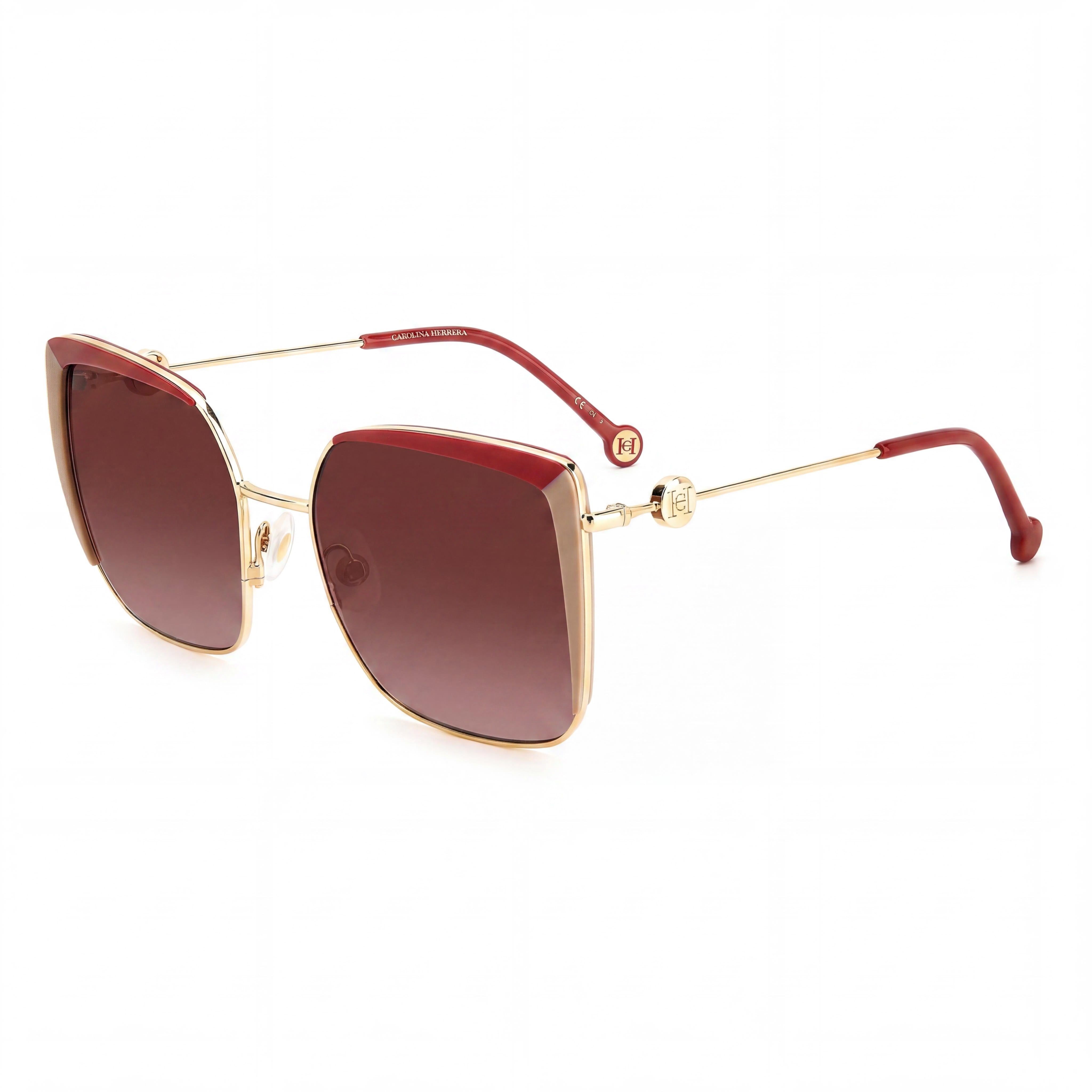 Carolina Herrera Her 0111/S Women's Stainless Steel Red Beige Frame Pink Doubleshade Lens Sunglasses 57mm, Photo 1