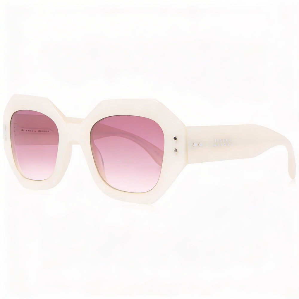 Isabel Marant IM 0173/S Gafas de sol casuales para mujer de acetato blanco nacarado, lentes rosas de doble tono de 52 mm