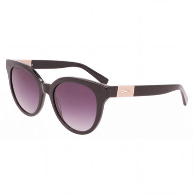 Gafas de sol Longchamp informales para mujer, montura en blanco y negro, lentes negras, acero inoxidable, protección UV, no polarizadas, 53 mm