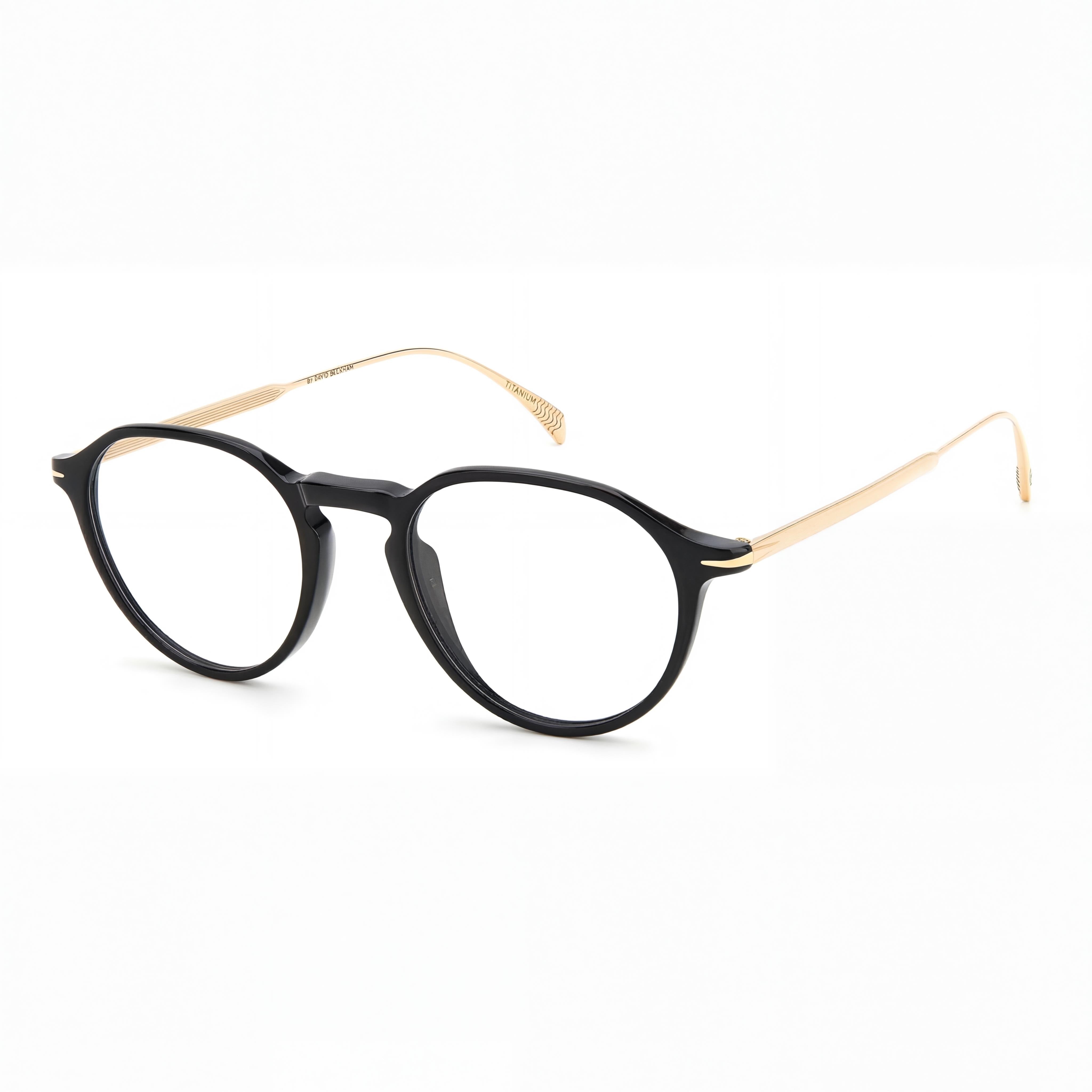 Gafas de sol David Beckham DB 1105 unisex de acetato, no polarizadas, color negro, dorado y azul, 49 mm, Photo 1
