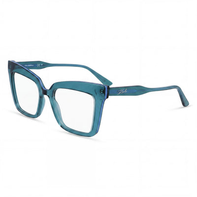 Gafas de sol modernas KARL LAGERFELD para mujer con montura inyectada, con montura y lentes en color petróleo, tamaño 51-18-140 mm