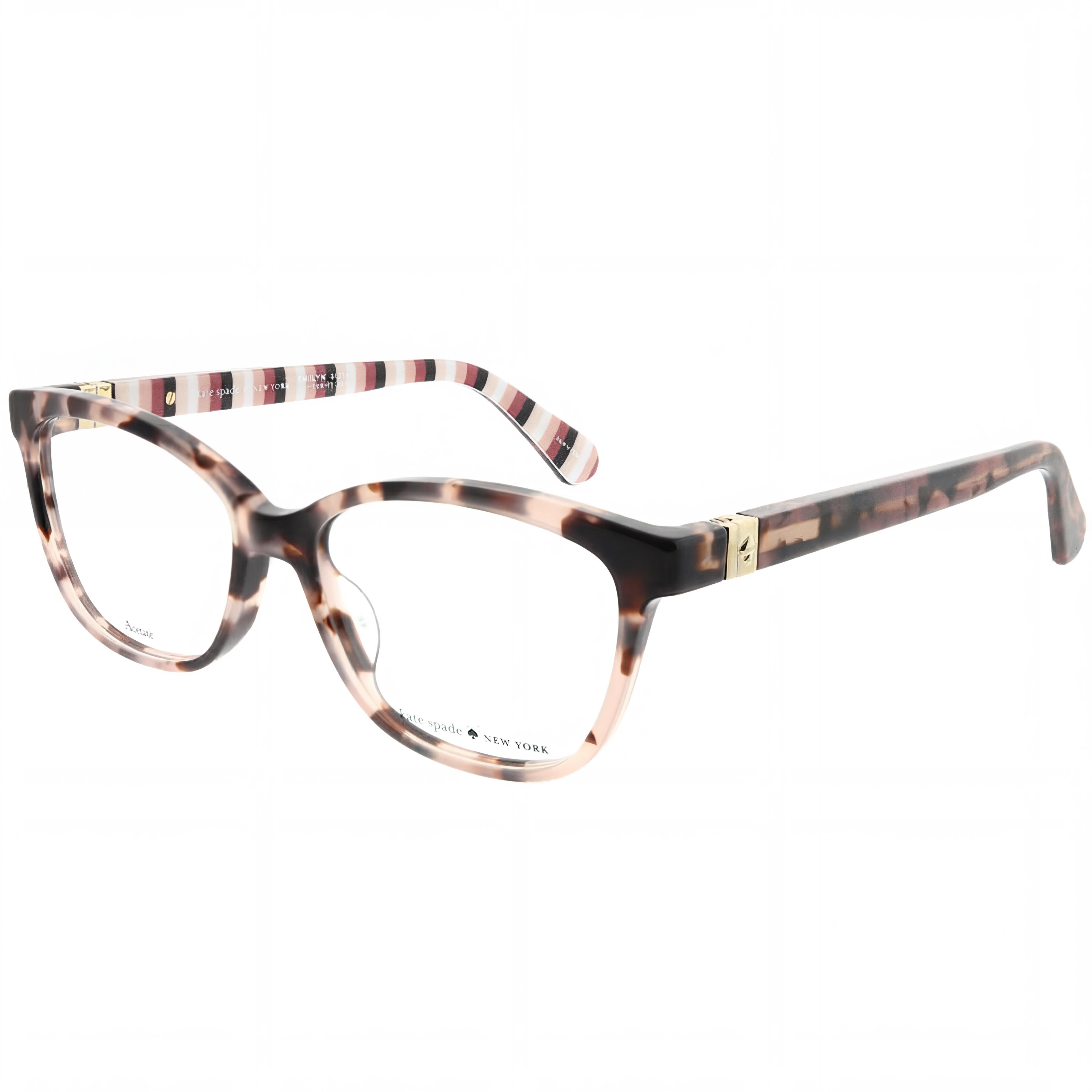 Kate Spade New York Vicenza Women's Full-Rim Rectangle Pink Havana Plastic Optical Eyeglasses 52-16-140, Photo 1