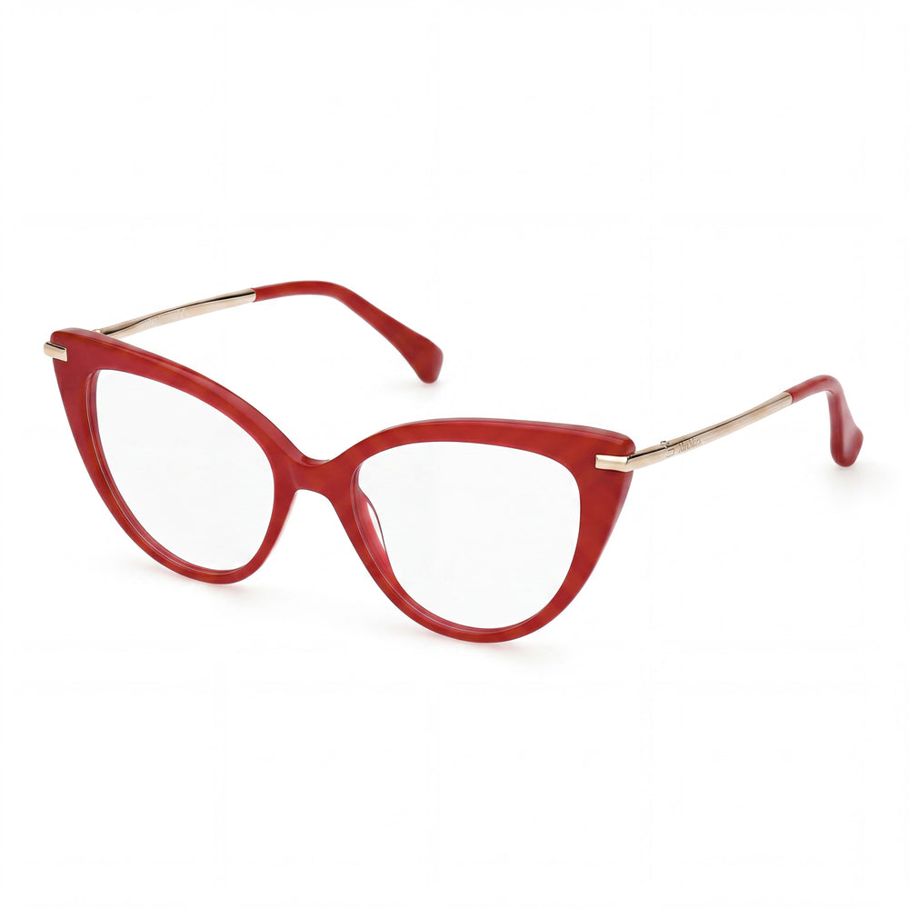 MaxMara Mm5145 Women's Dark Red / Pale Gold Plastic Eyewear Red Lenses 52-17-135mm