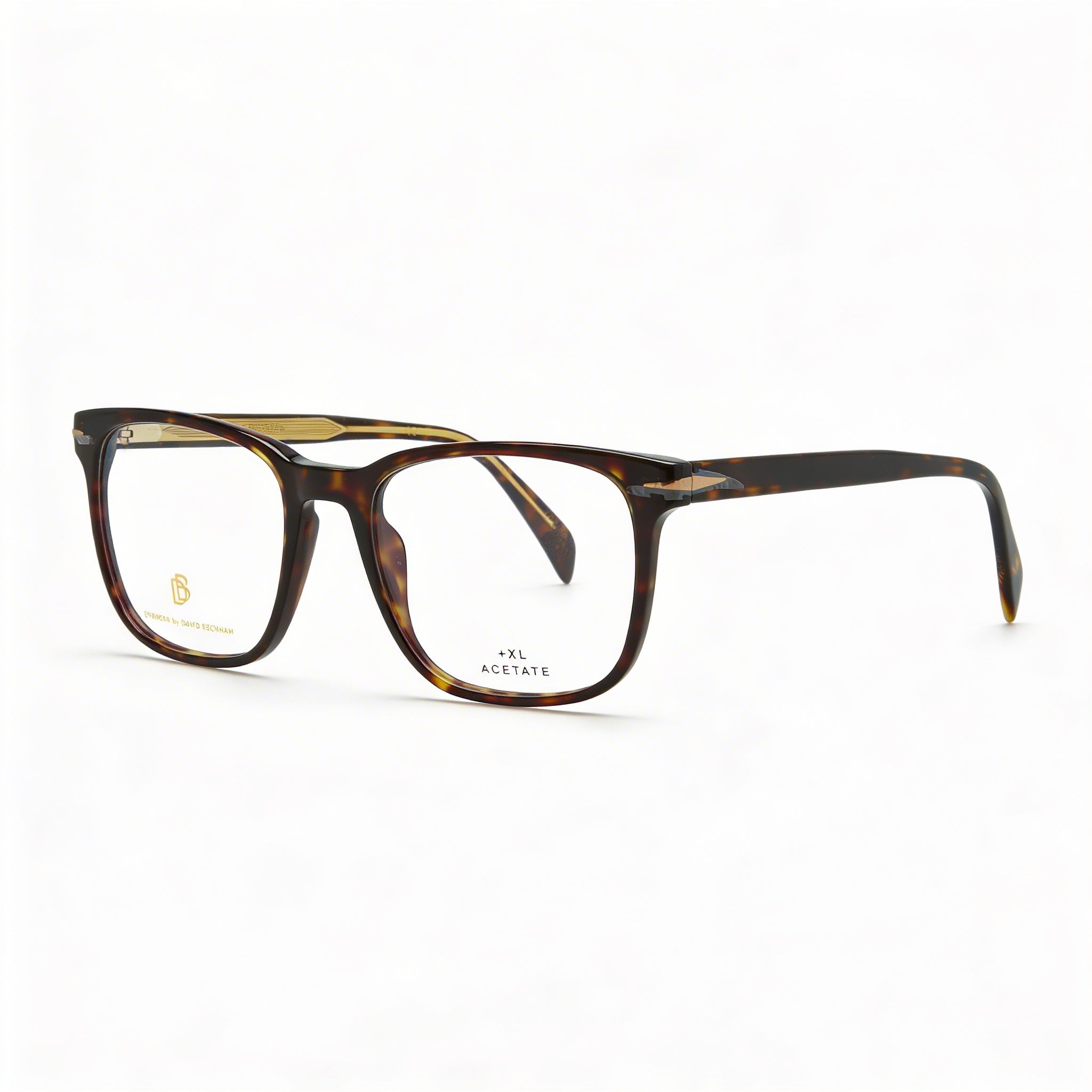 David Beckham Db 1083 Men's Acetate Havana Eyeglasses with Clear Demo Lenses, Prescription Ready, 55mm, Photo 1