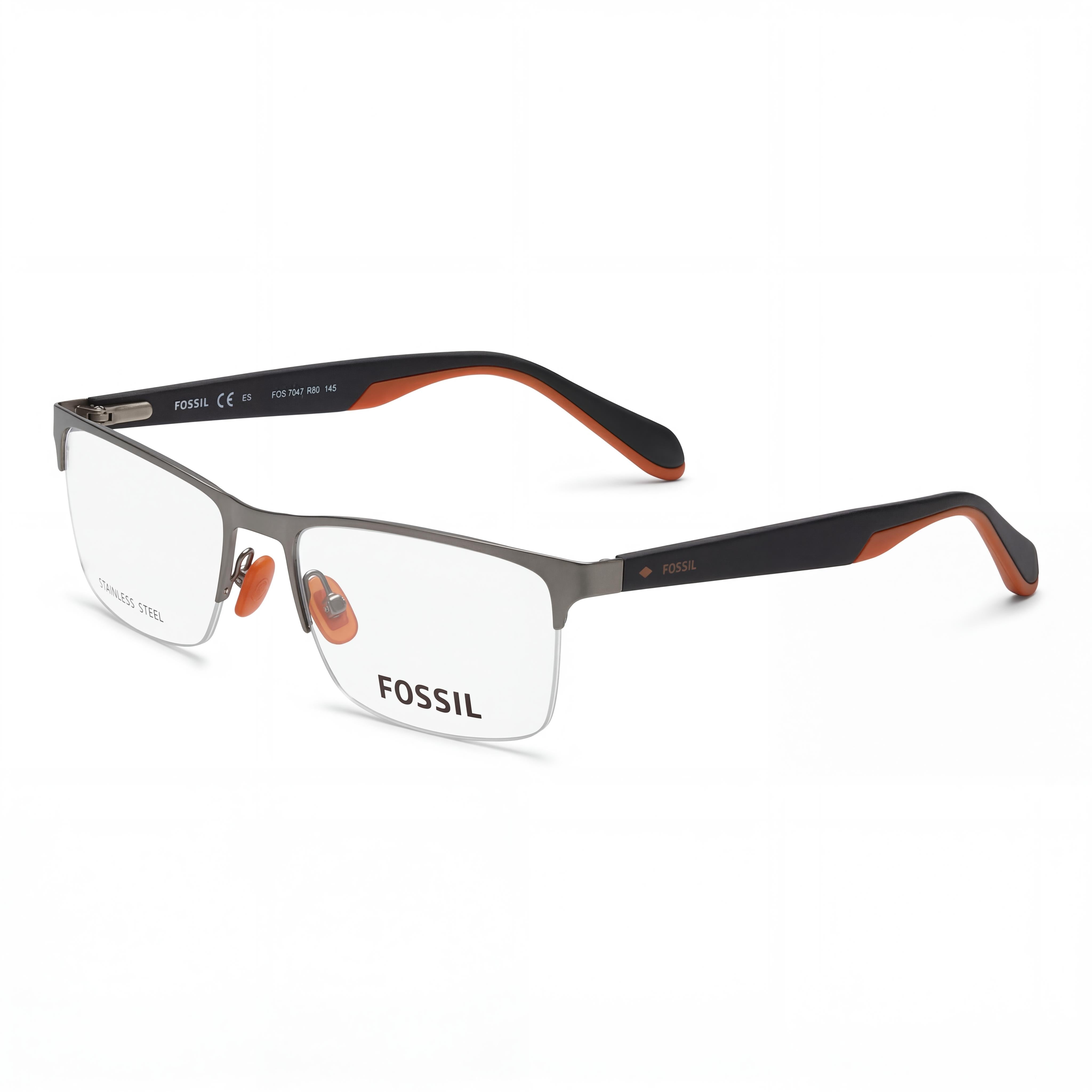 Fossil 7047 Women's Semi Matte Dark Ruthenium Metal Frame Eyeglasses 54mm, Photo 1