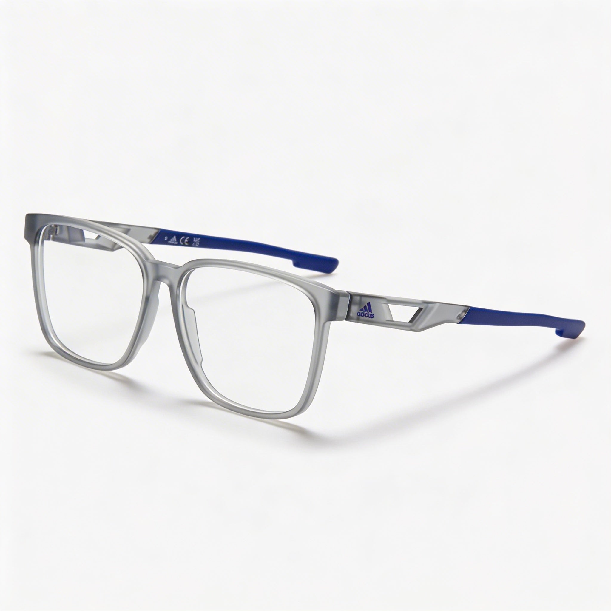 Gafas Adidas redondas para hombre con montura de plástico gris y lentes de plástico transparente, tamaño 58-14-145, Photo 1