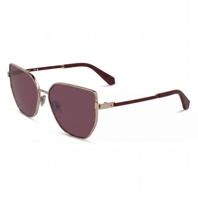 Calvin Klein Jeans Ckj25209s Women's Rose Gold Metal Frame Solid Wine Non-Polarized UV Protection Sunglasses 57mm