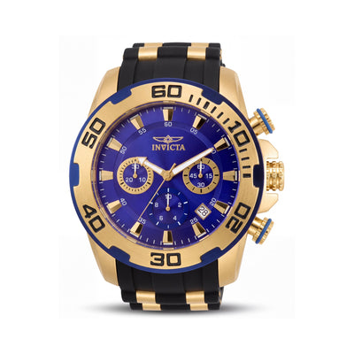 Invicta Men's Pro Diver Chronograph Black Blue Stainless Steel 50mm Watch