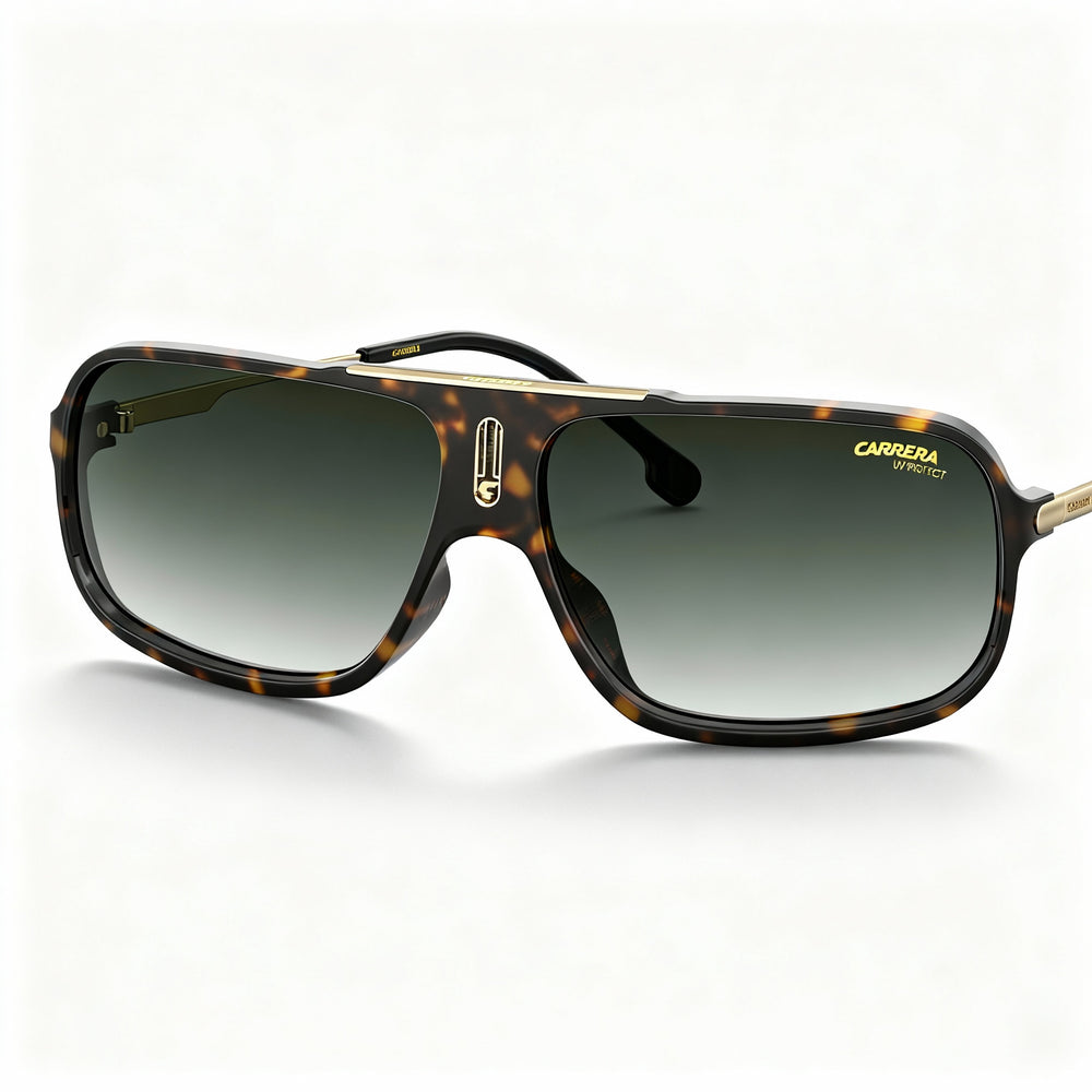 Carrera Classic Women’s Plastic Havana Grey Shaded Frame Gradient Green Polycarbonate Non-Polarized Sunglasses 64mm