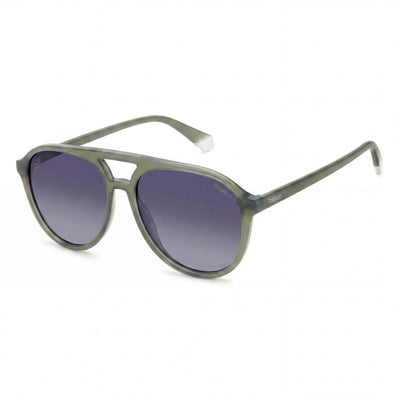 Gafas de sol rectangulares verdes Polaroid Pld 4162/S, unisex 56mm