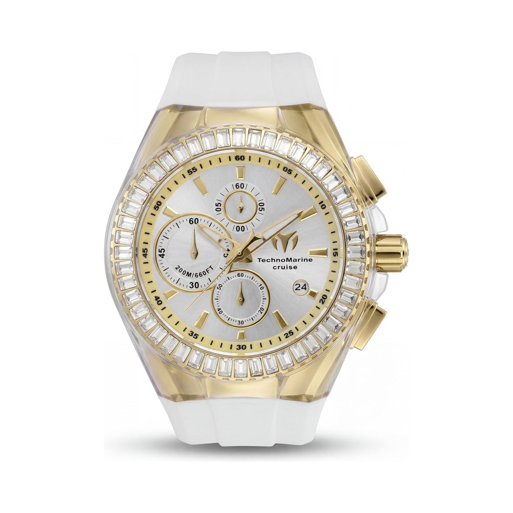 Reloj Unisex Technomarine Cruise TM-121154 de Cuarzo Cronógrafo con Esfera Plateada de Acero Inoxidable 45mm