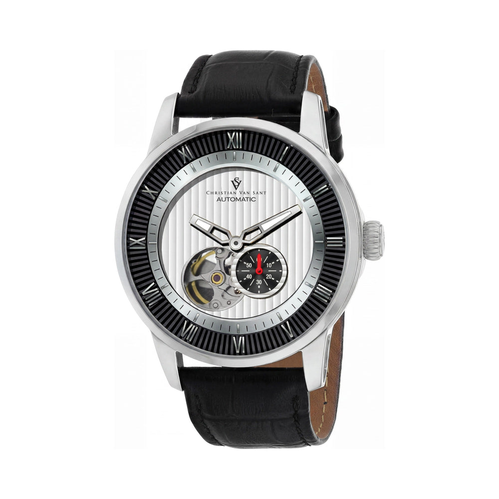 Christian Van Sant Modern Men's White Dial Automatic Movement Watch with Water Resistant Feature
