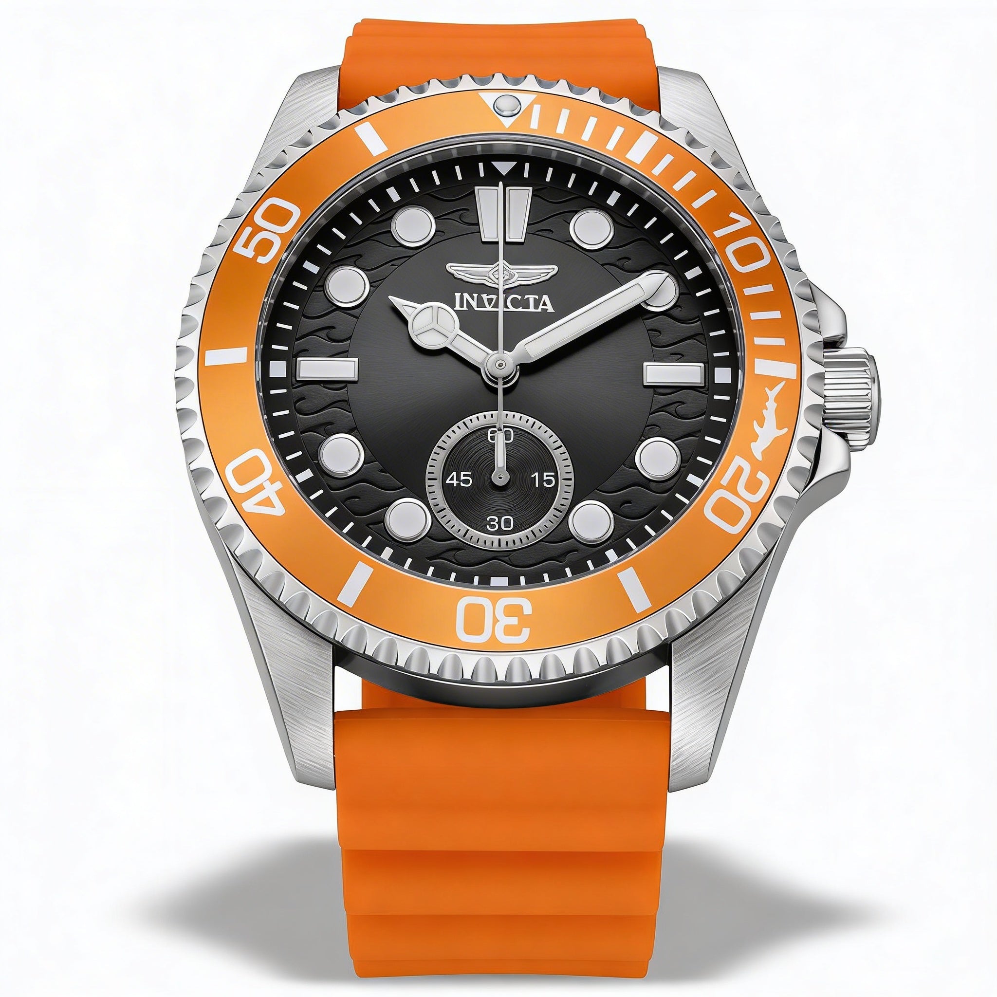 Reloj de cuarzo Invicta Pro Diver 49337 para hombre, caja de acero inoxidable plateada, esfera negra, correa de silicona, 43 mm, Photo 1