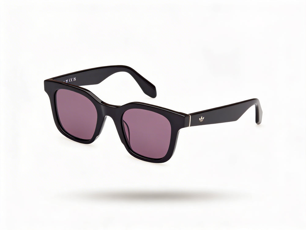 Adidas Originals Modern Unisex Acetate Frame Sunglasses in Shiny Black with Smoke Lenses, 47mm