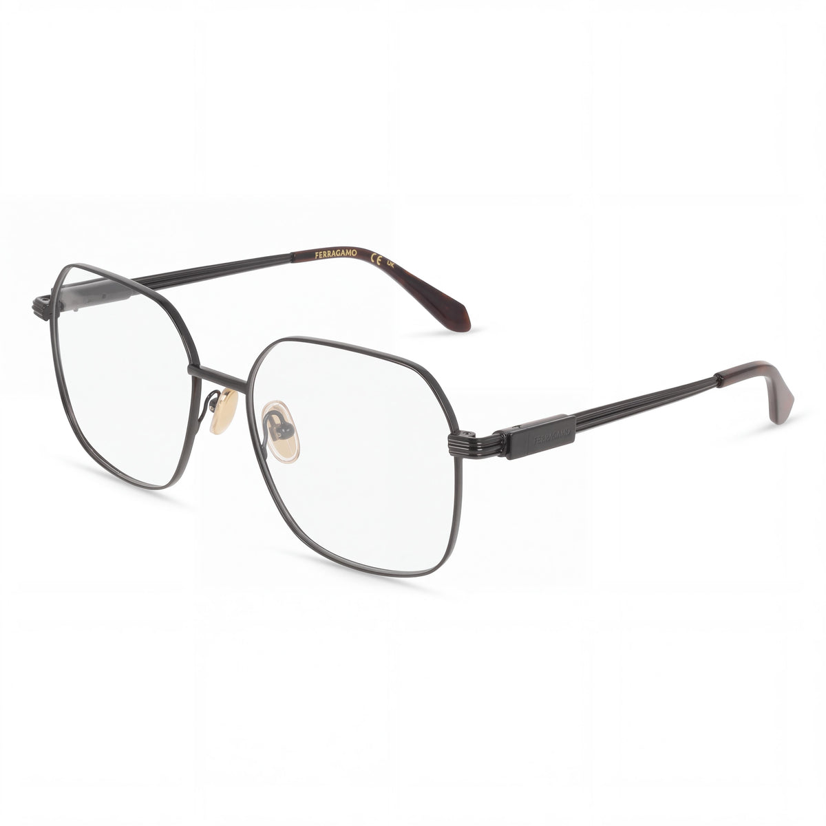 Ferragamo Sf2239 Women's Black Acetate Optical Eyeglasses Frames with Transparent Lenses, Size 55-17-140, Photo 1