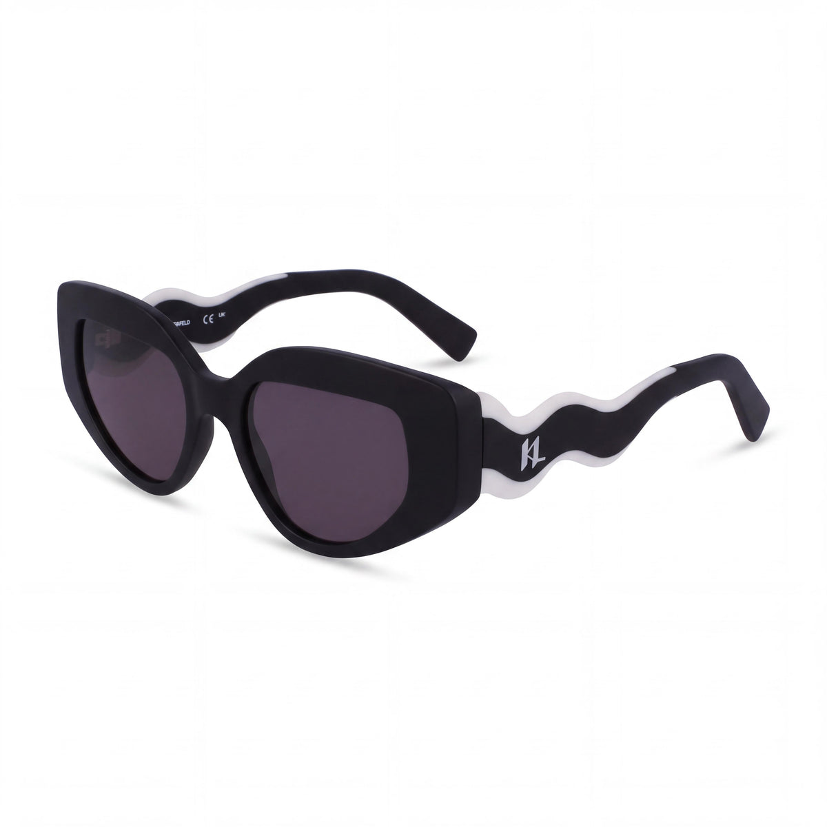KARL LAGERFELD 6144s Women's Cat Eye Matte Black Bio-Injected Frame Polycarbonate Lens Sunglasses 50mm, Photo 1