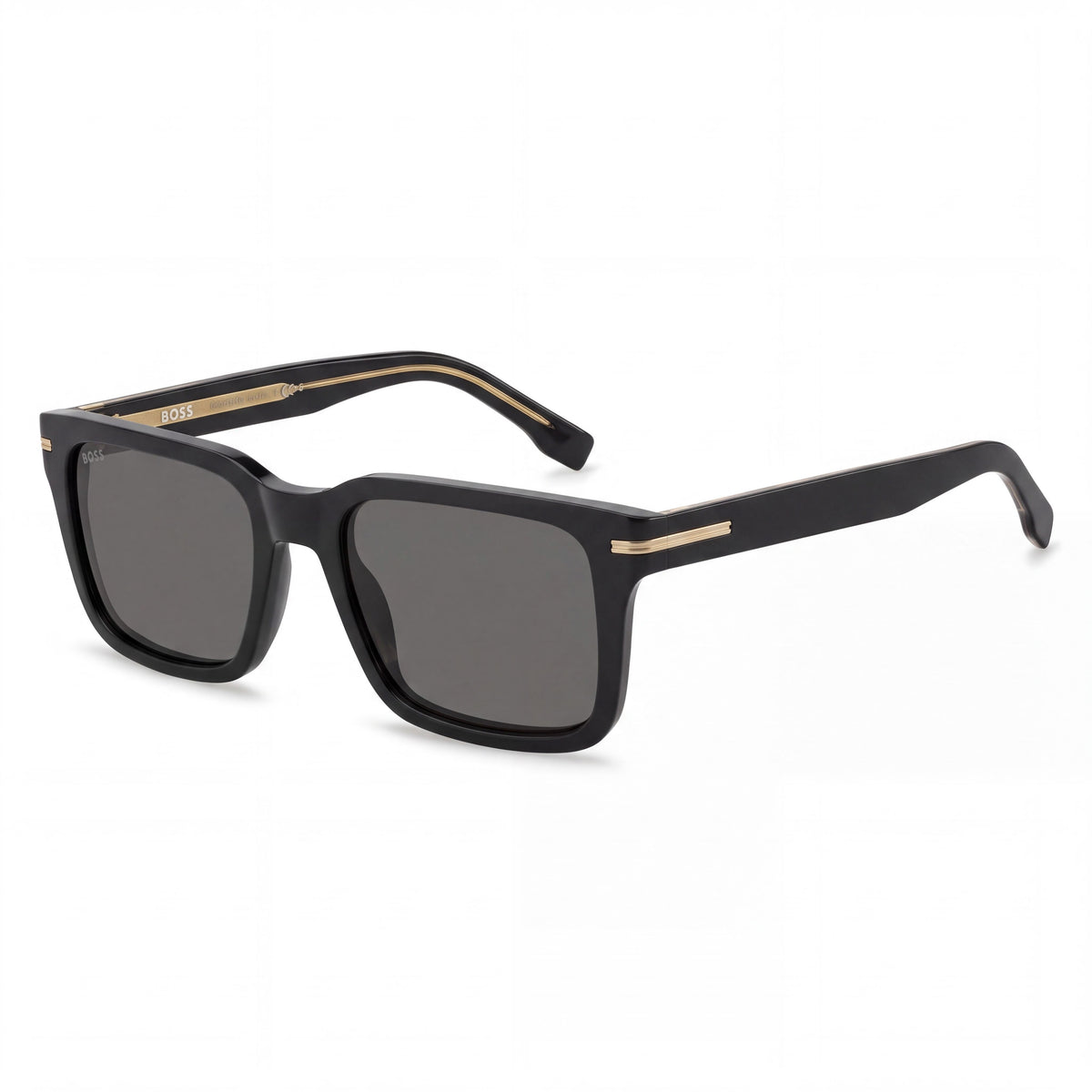 Hugo Boss Boss 1628/S Gafas de sol rectangulares de acetato negro para mujer con protección UV, lentes Grigio de 54 mm, Photo 1