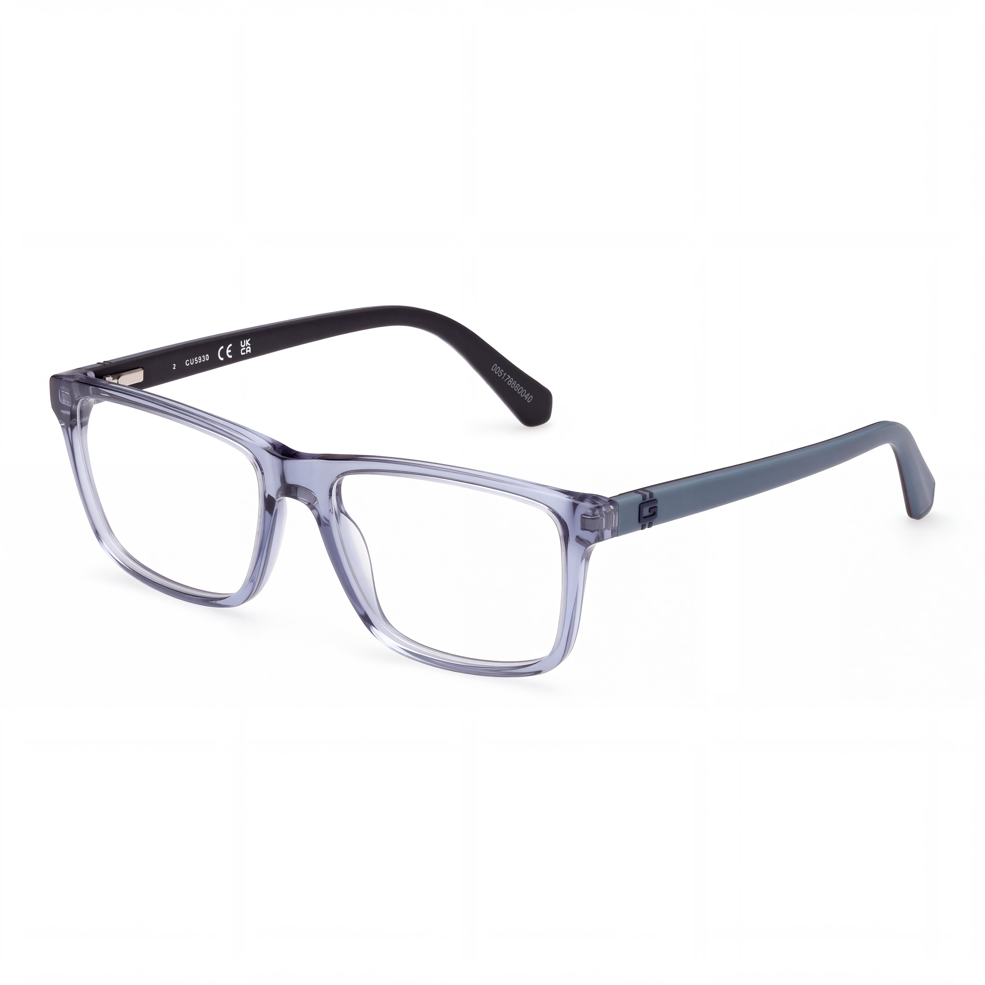 GUESS Gu50130 Women's Shiny Blue Matte Blue Plastic Frame Eyeglasses with Polycarbonate Lenses 57-16-145, Photo 1