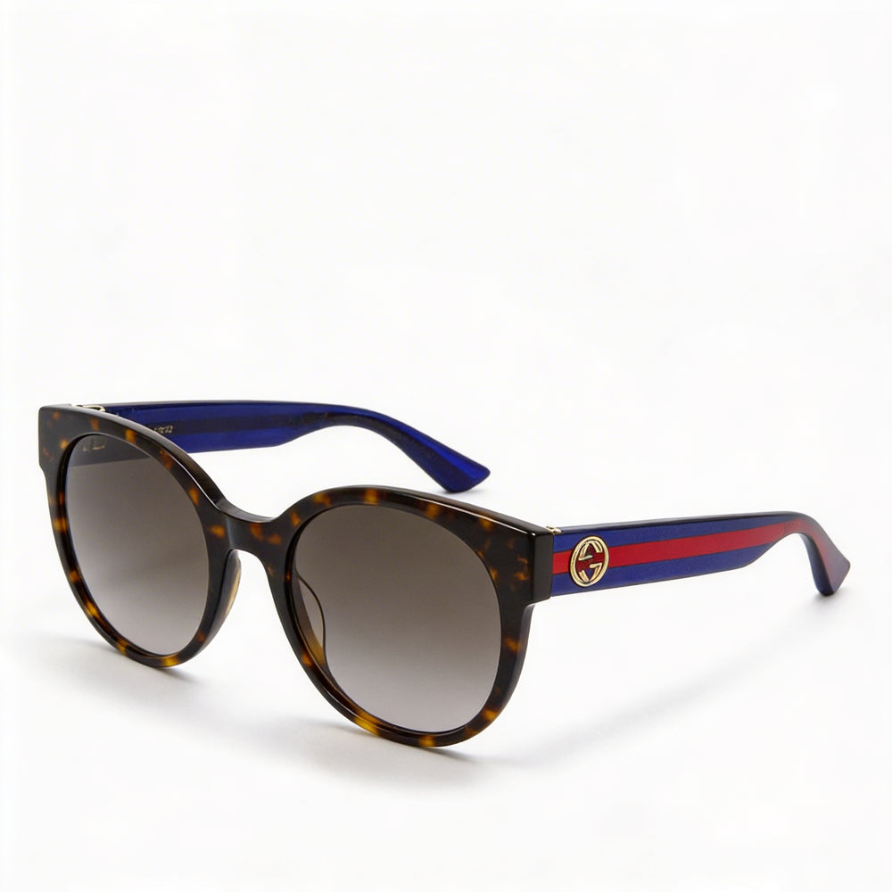 Gucci Gg0035sn-004 Women's Dark Havana Acetate Frame Havana Blue Brown Lenses UV Protection 54mm